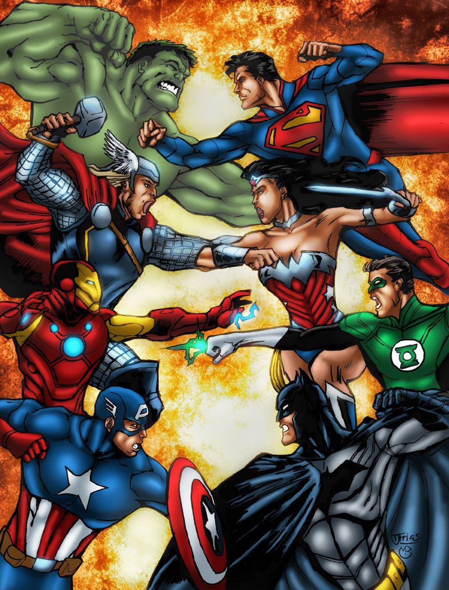 876x1152 The Avengers vs Justice League. Video Game Fanon