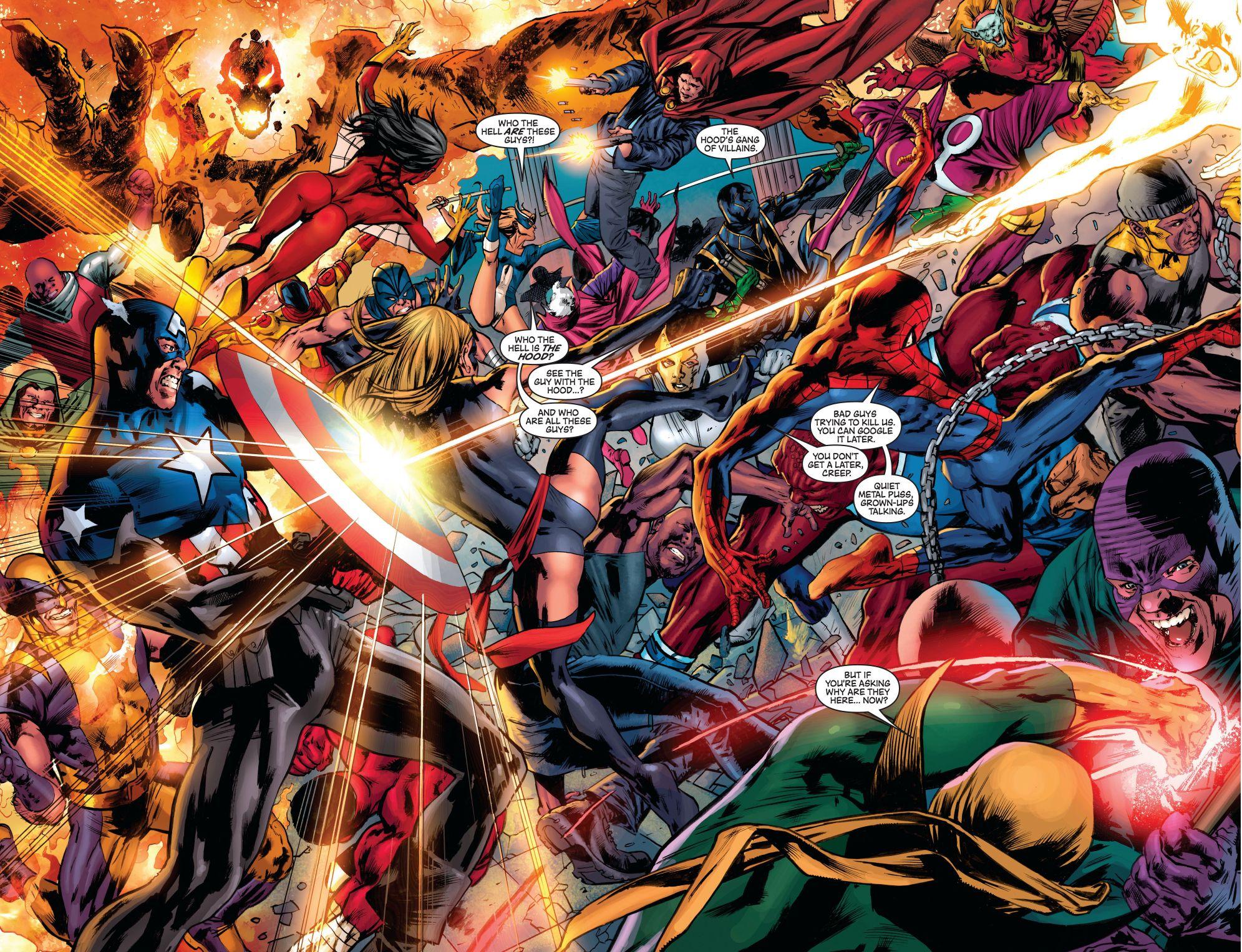 1991x1528 The New Avengers VS The Hood's Army