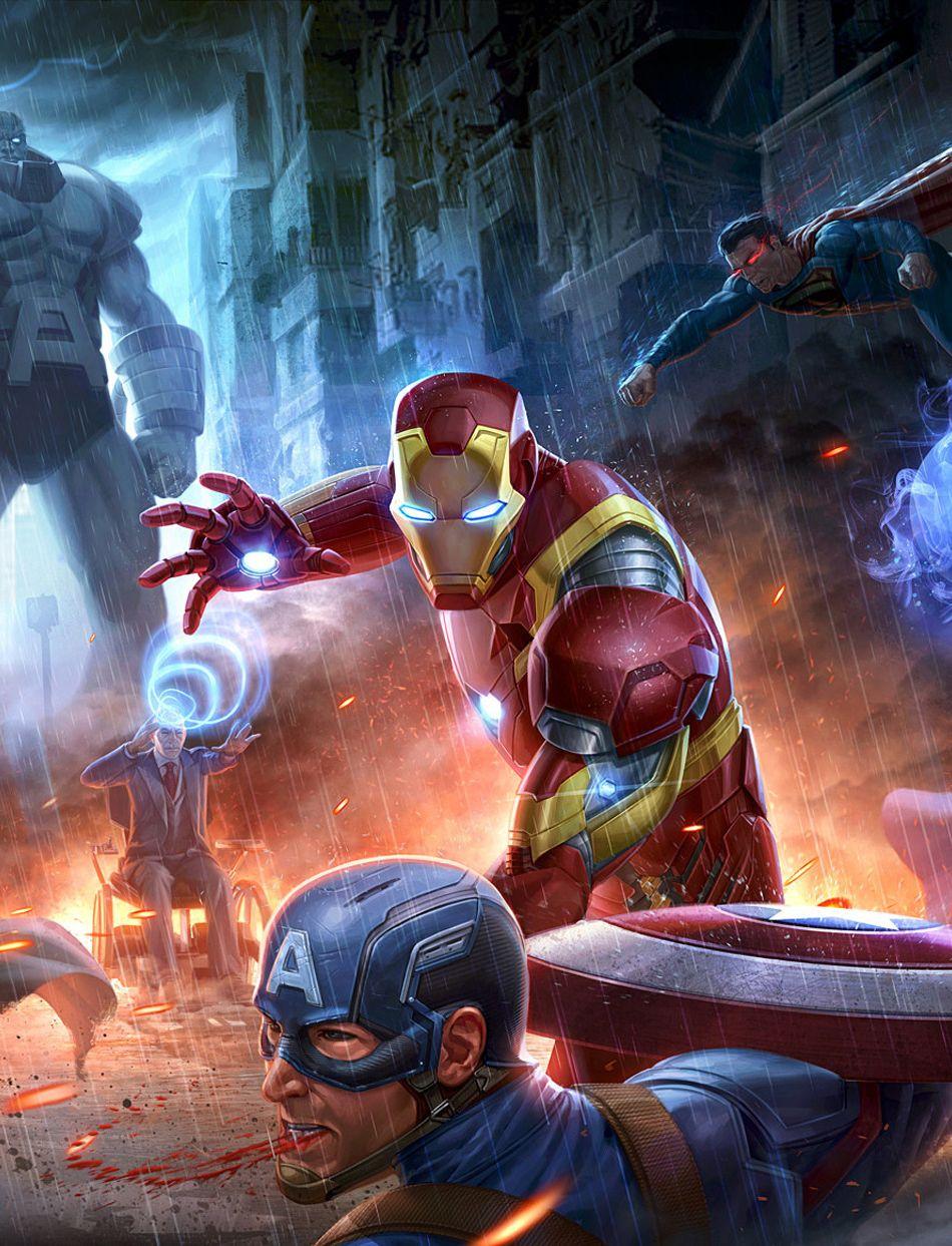 950x1243 Download superheroes fight, marvel, avengers vs justice league, dc comics 950x1534 wallpaper, iphone, 950x1534 HD image, background, 7673