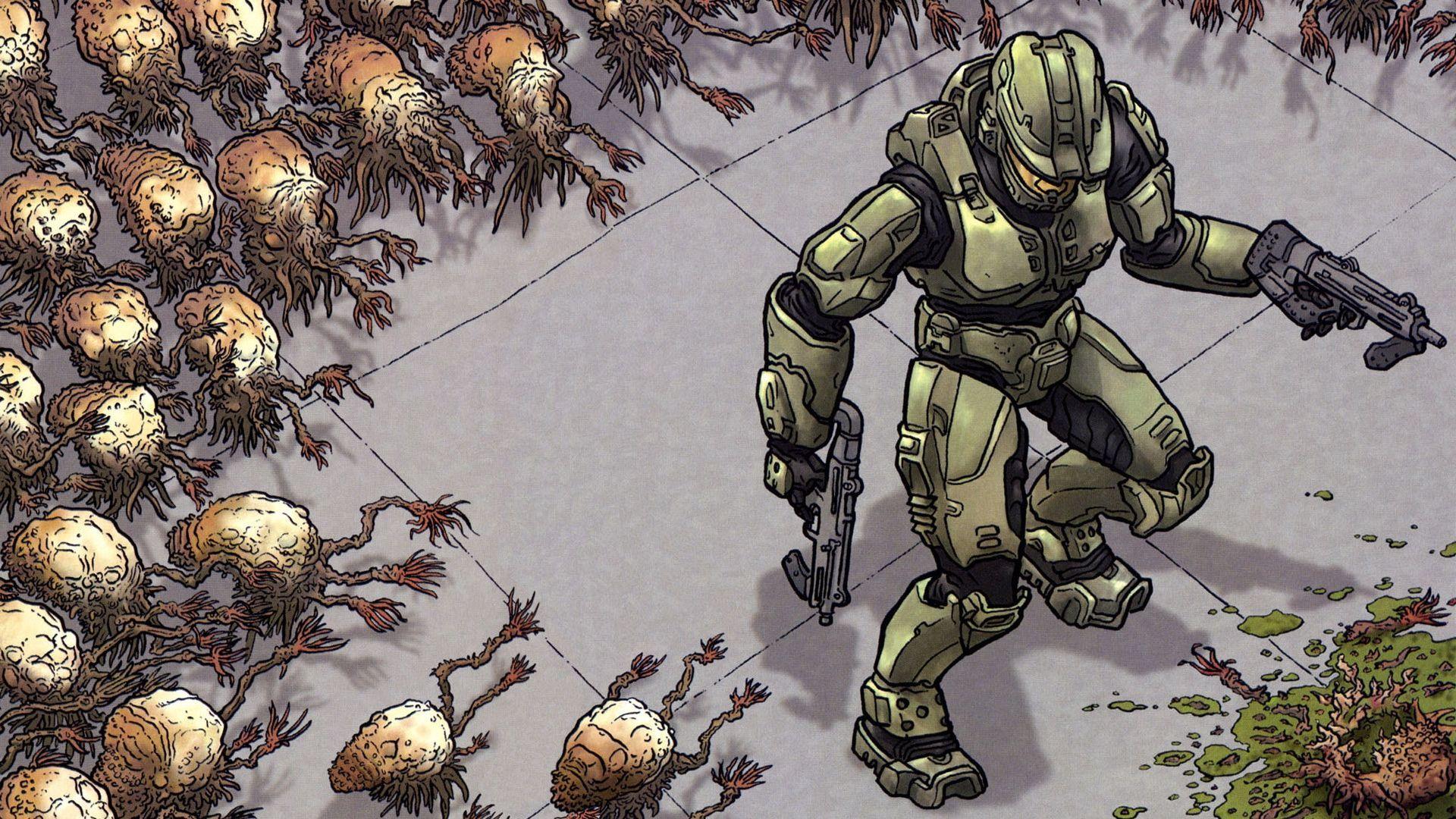1920x1080 Video Game Master Chief Wallpaper. Halo flood, Halo background, Halo series