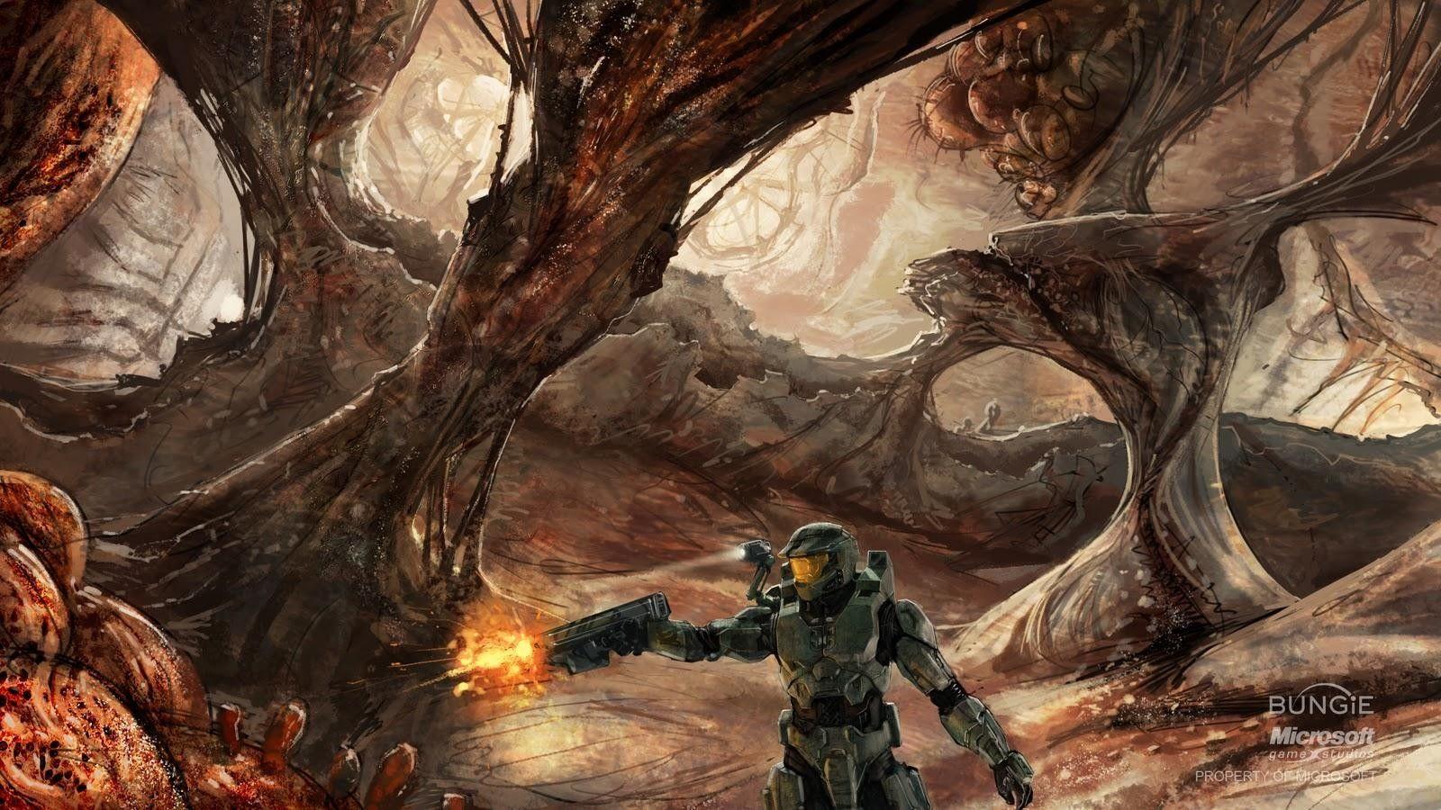 1600x900 halo 3 concept art. Halo flood, Halo master chief, Concept art