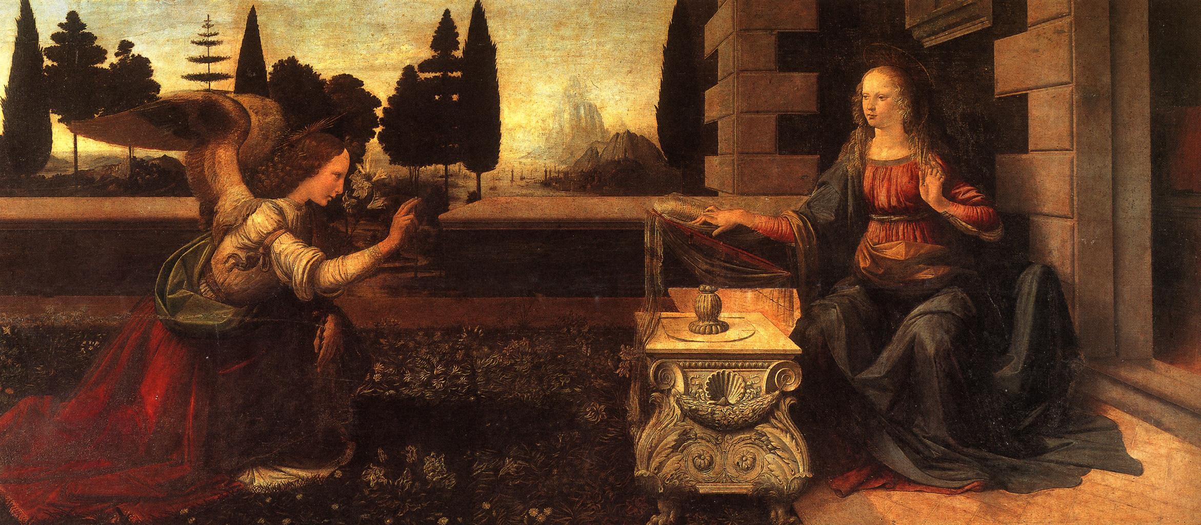 2342x1024 Leonardo Da Vinci Painting Wallpaper