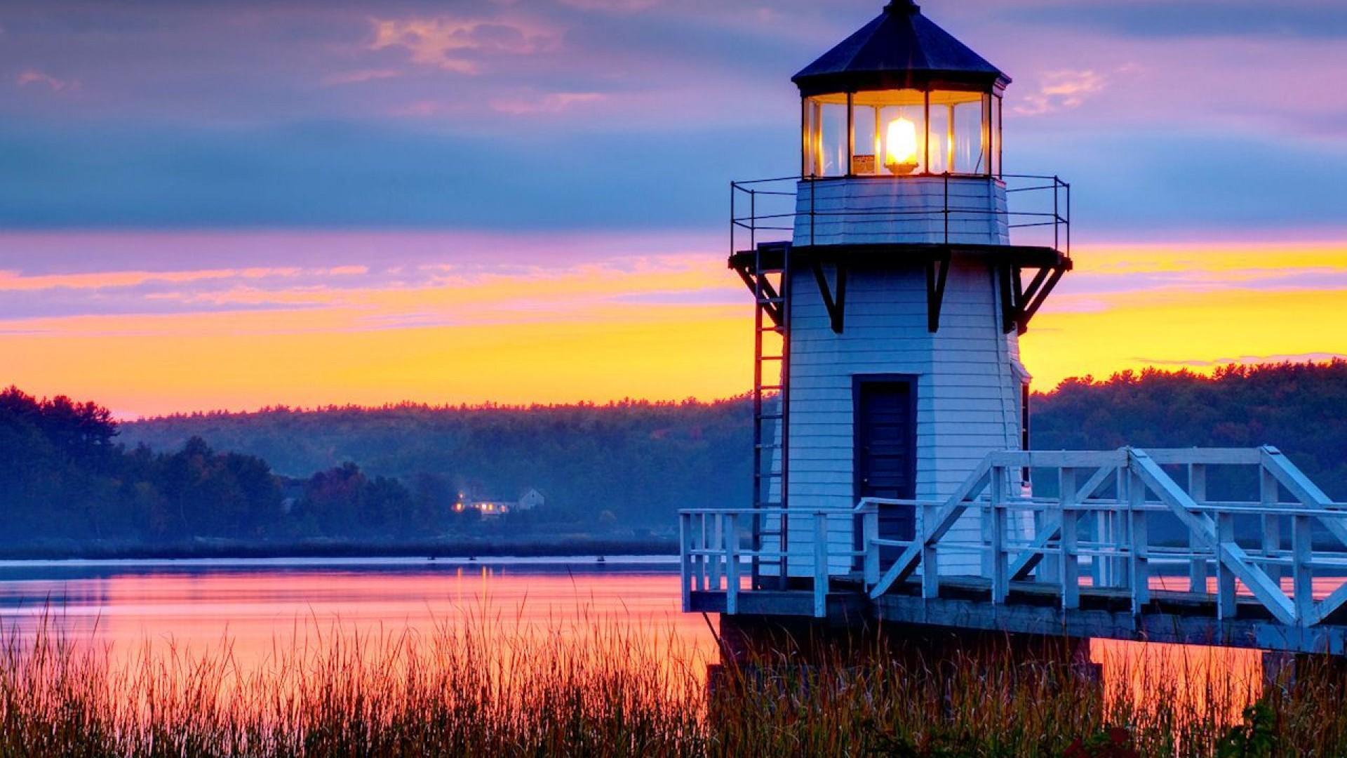 1920x1080 Download 1920x1080 Doubling Point Lighthouse Maine wallpaper