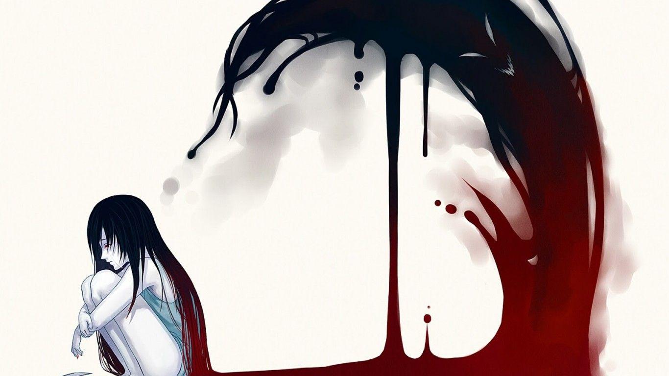 1366x768 Crying Anime Girl HD Wallpaper 21541