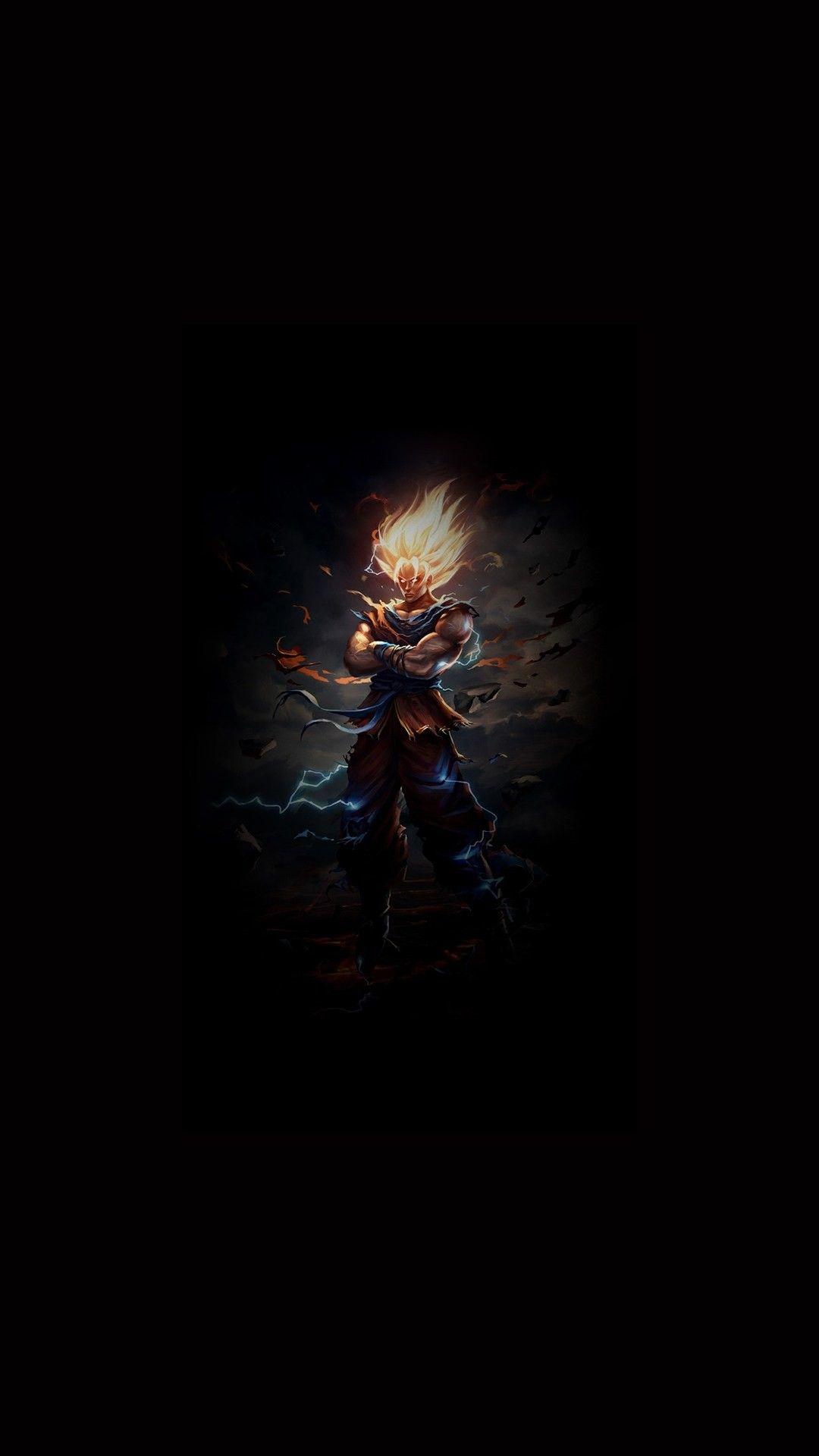 1080x1920 Black Wallpaper Vegeta
