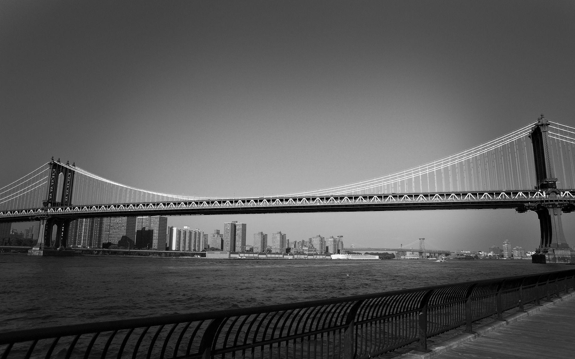 1920x1200 Bridge Black And White Wallpaper