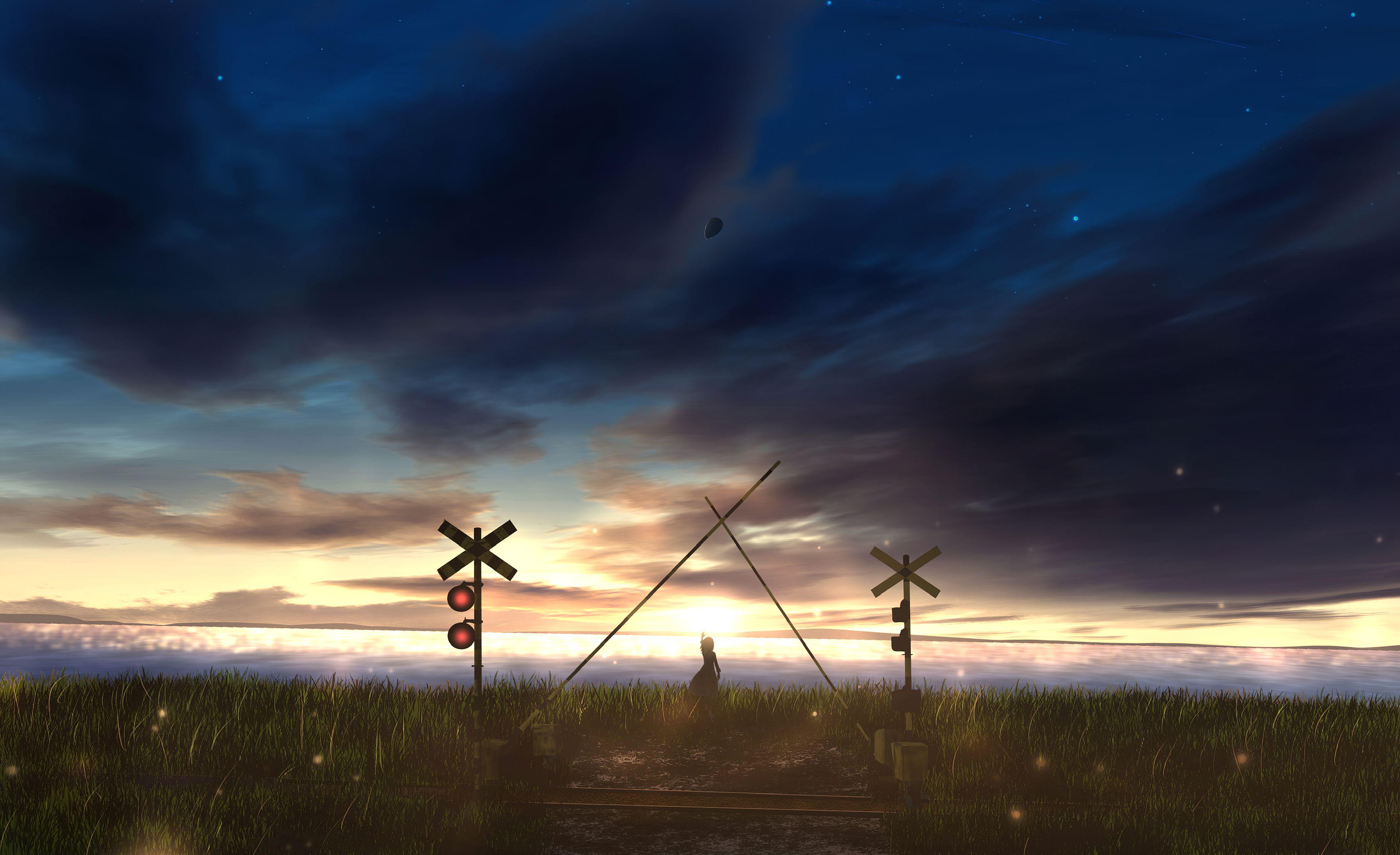 3840x2347 Anime Girl Scenery Train 4k, HD Anime, 4k Wallpaper, Image, Background, Photo and Picture