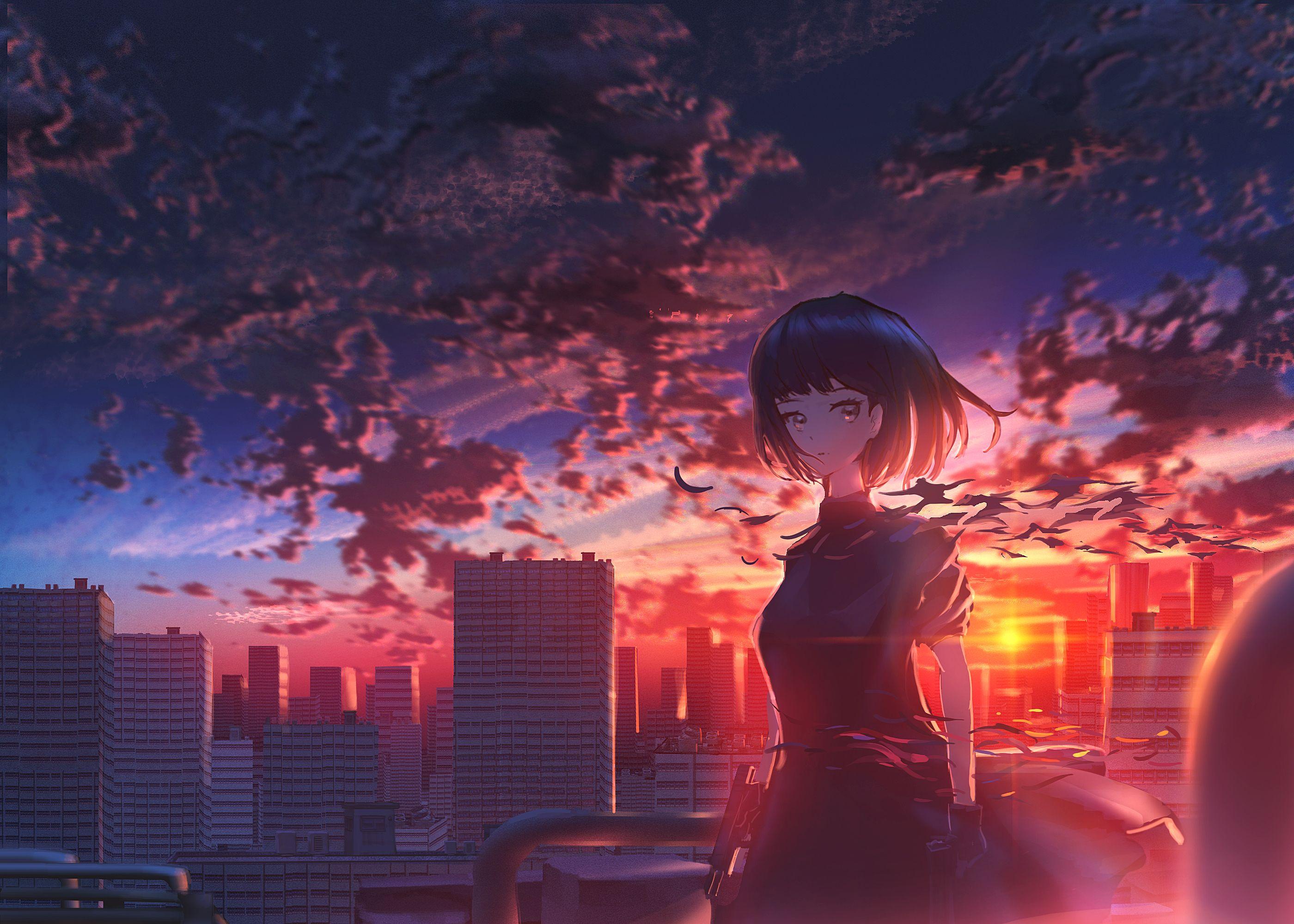 2800x2000 Girl Scenery Original Anime 1400x1050 Resolution HD 4k Wallpaper, Image, Background, Photo and Picture