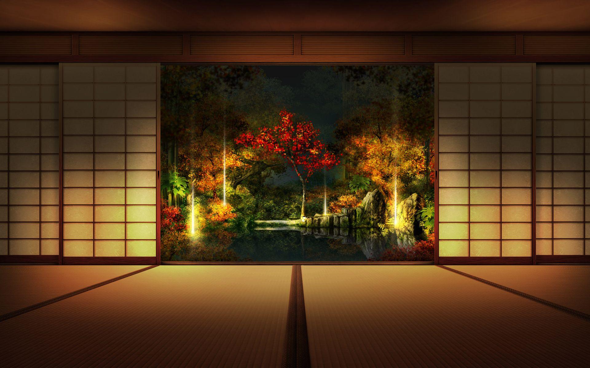 1920x1200 Shoji Interior Japanese Tree Wallpaper:1920x1200