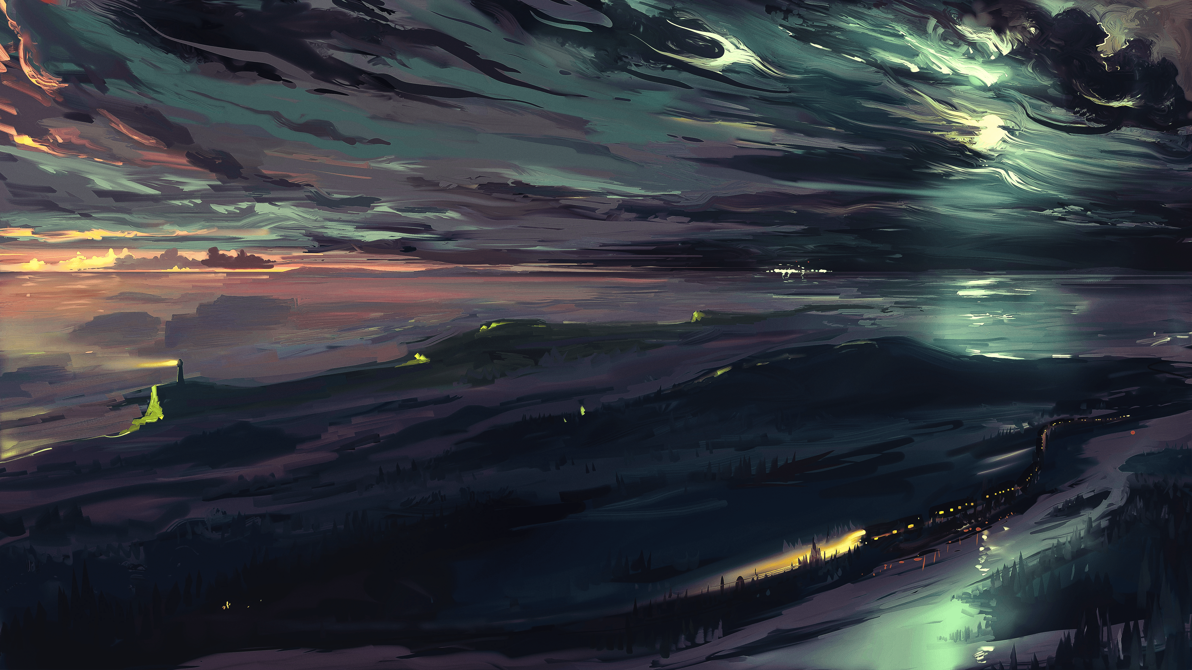 3840x2160 Night Train by Hangmoon (with some Lightroom grading) [3840x2160]