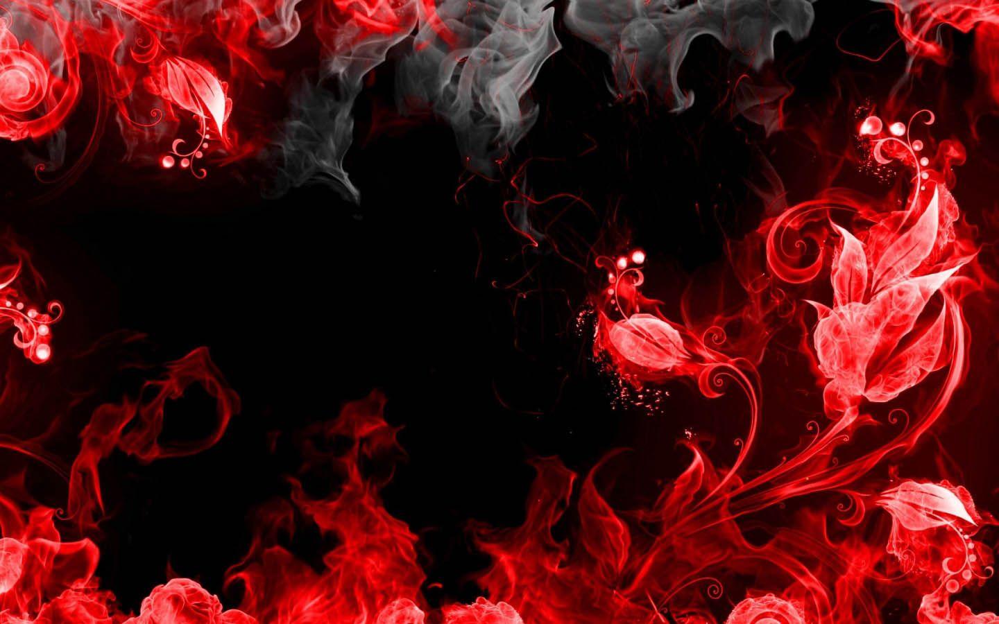 1440x900 Đỏ lửa Hoa hồng Hoa đen Trừu tượng - Nền đen và đỏ - Hình nền 1440x900