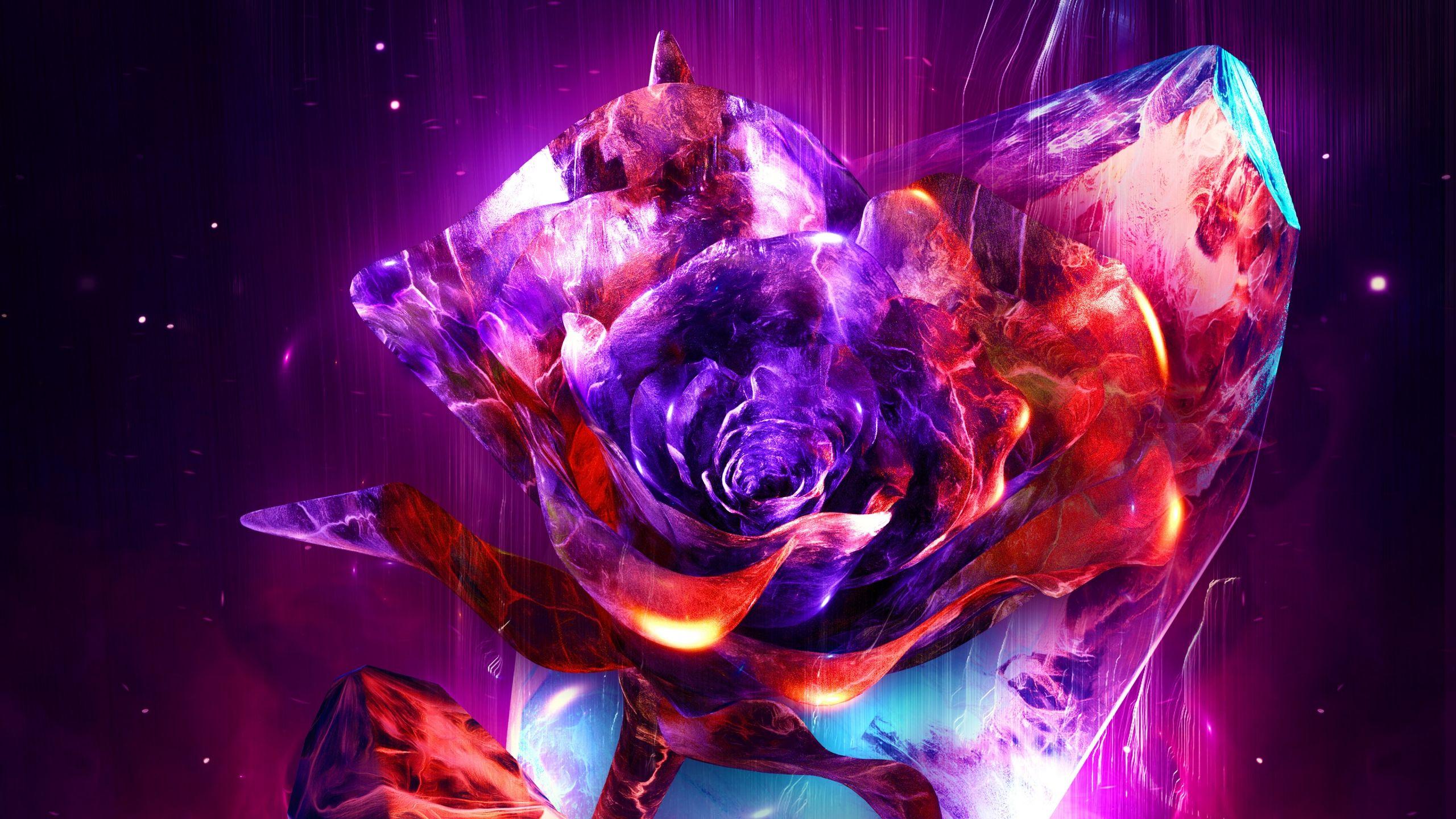 2560x1440 Rose with fire Hình nền trừu tượng 4k Ultra HD