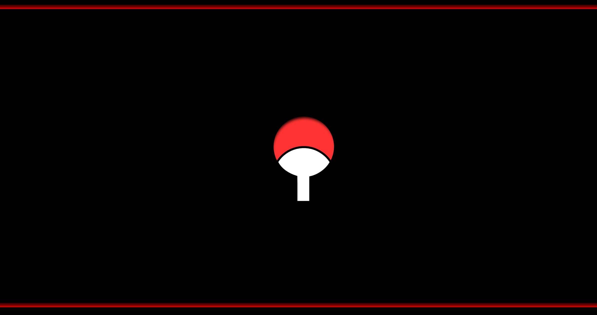 2421x1280 Amoled Uchiha Emblem wallpaper