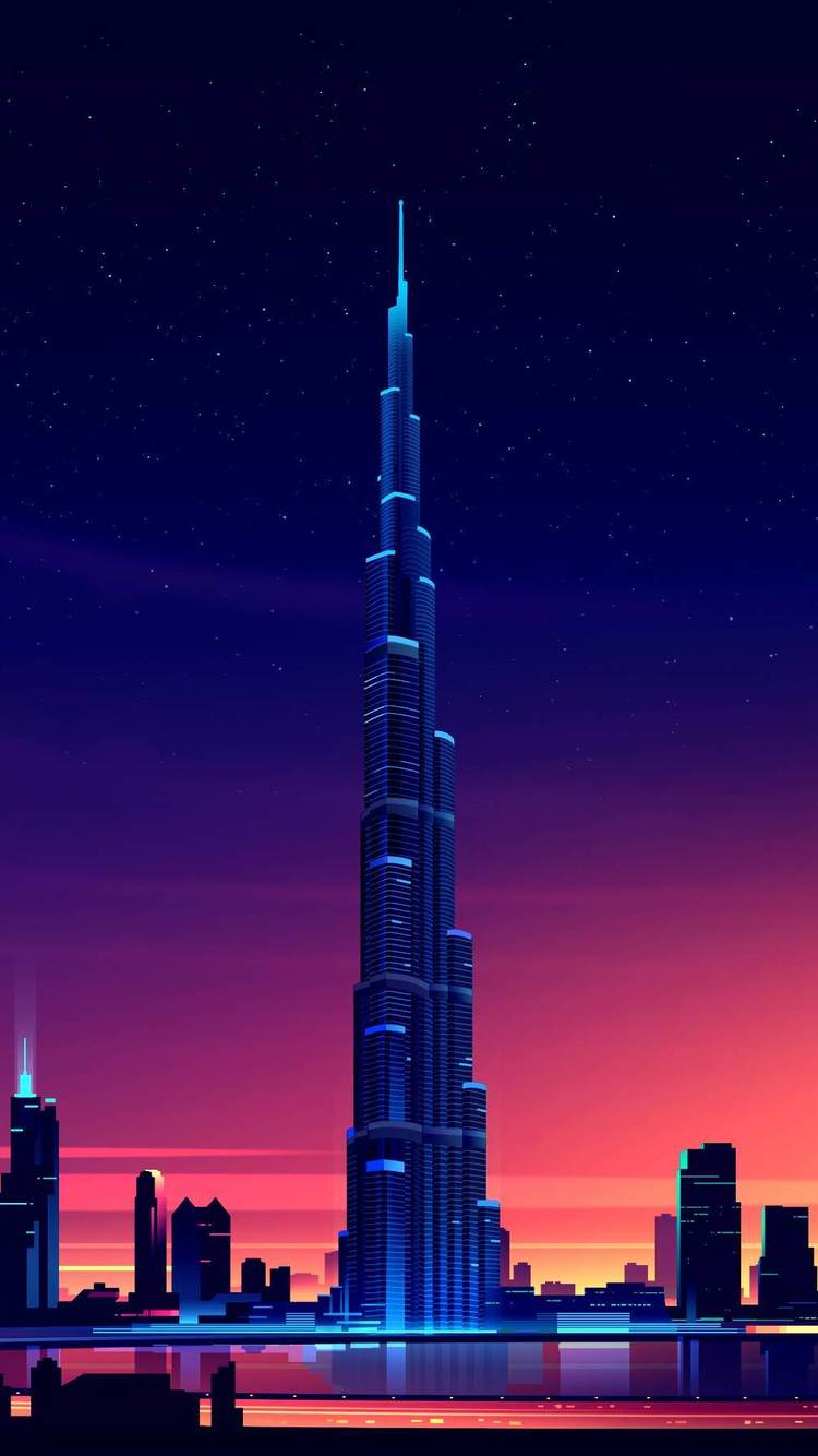 750x1334 Burj Khalifa Phone Wallpaper