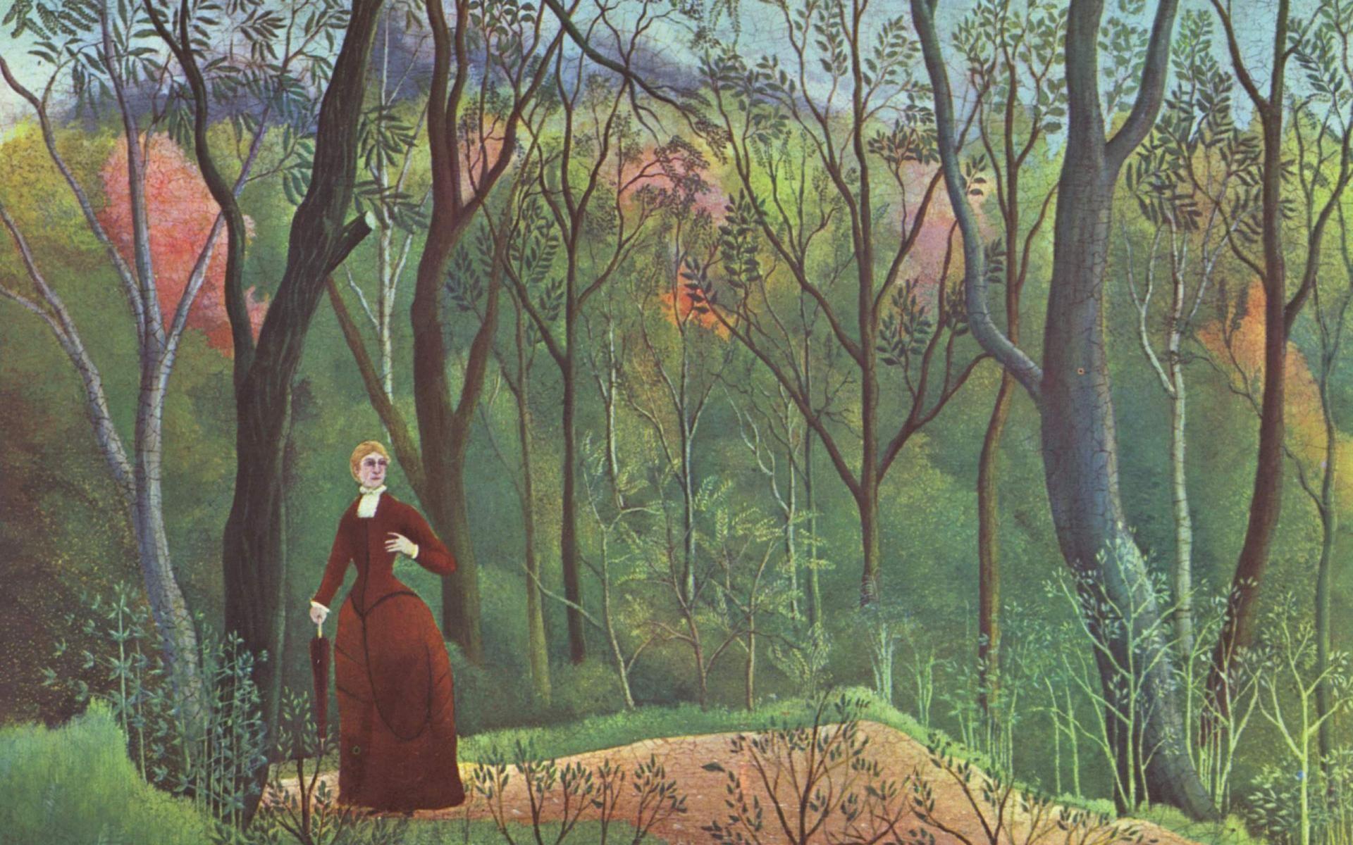 1920x1200 Henri Rousseau Wallpaper, The Walk In The Forest. Henri rousseau, Wallpaper, Forest