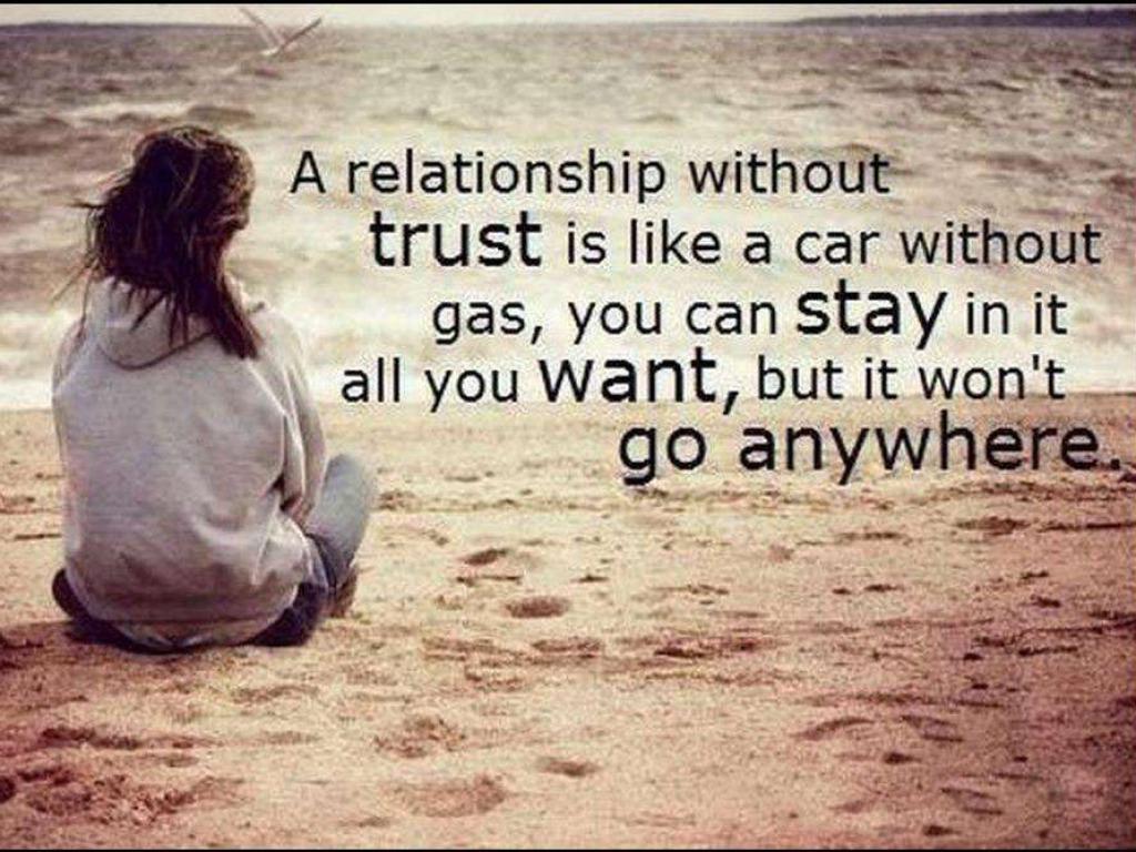 1024x768 Motivational Wallpaper on Trust: A relationship without trust is like a car. Dont Give Up World
