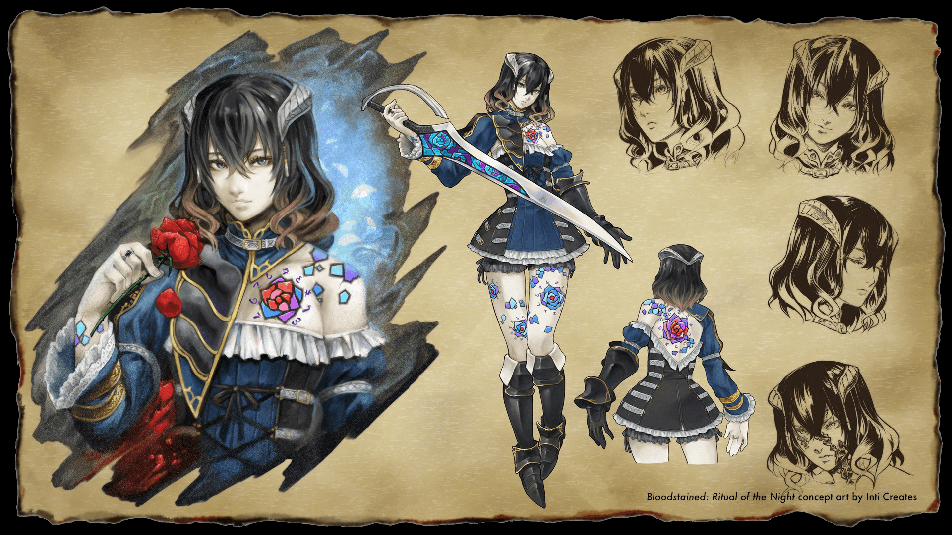 1920x1080 video Games, Bloodstained: Ritual Of The Night, Fantasy Art, Parchment, Miriam (Bloodstained), Stained Glass Wa. Character illustration, Female anime, Fantasy art