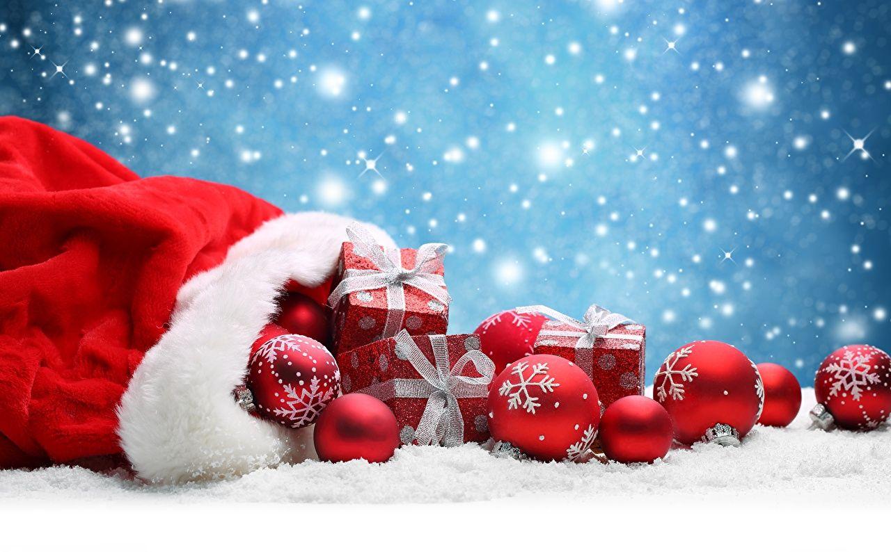 1280x794 Desktop Wallpaper Christmas Snow present Balls Holidays