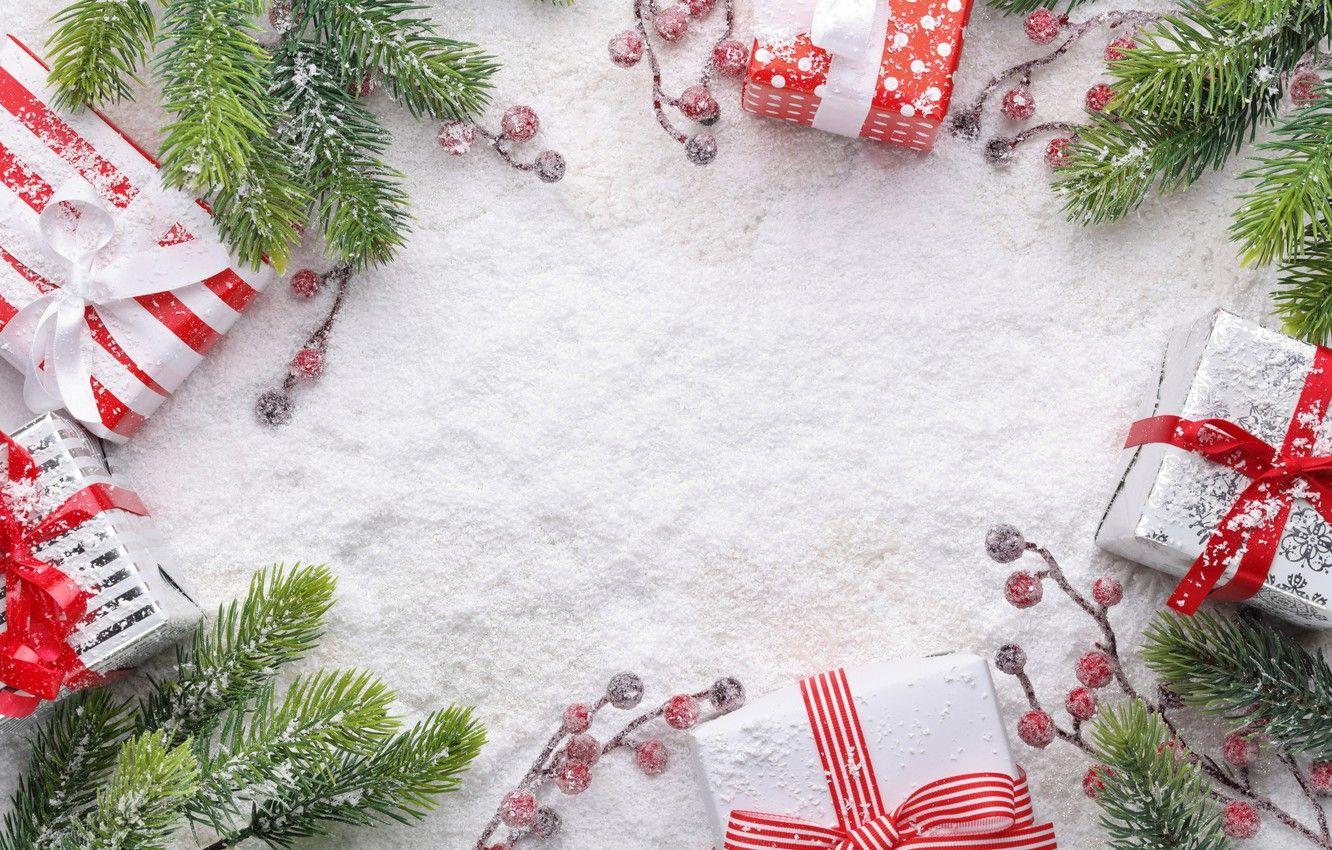 1332x850 Wallpaper snow, branches, berries, New Year, Christmas, gifts, christmas, wood, winter, snow, merry christmas, decoration, gifts, xmas, fir tree image for desktop, section новый год