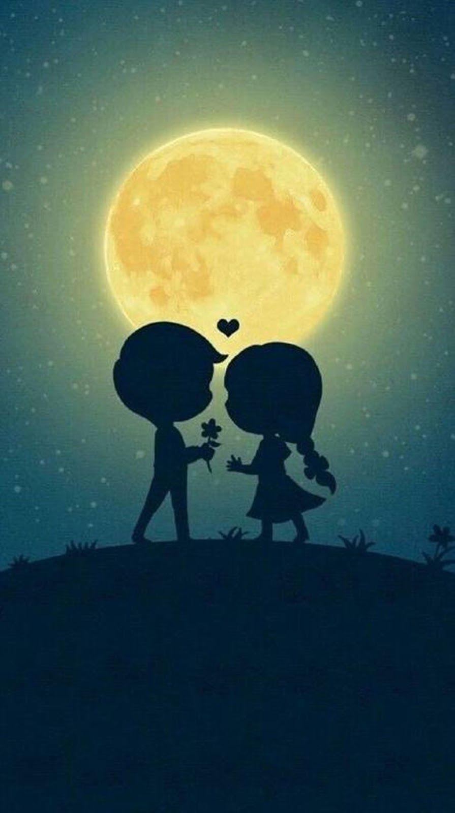 895x1600 love, children, girl, man, moon, rose. Couple cartoon, Love image, Love cartoon couple
