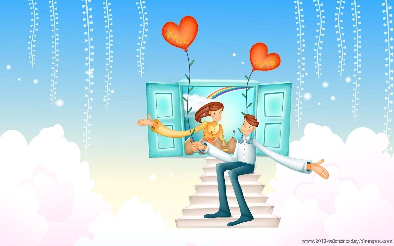 1280x800 Cute Cartoon Couples Love Wallpaper Cartoon Couple HD Wallpaper & Background Download