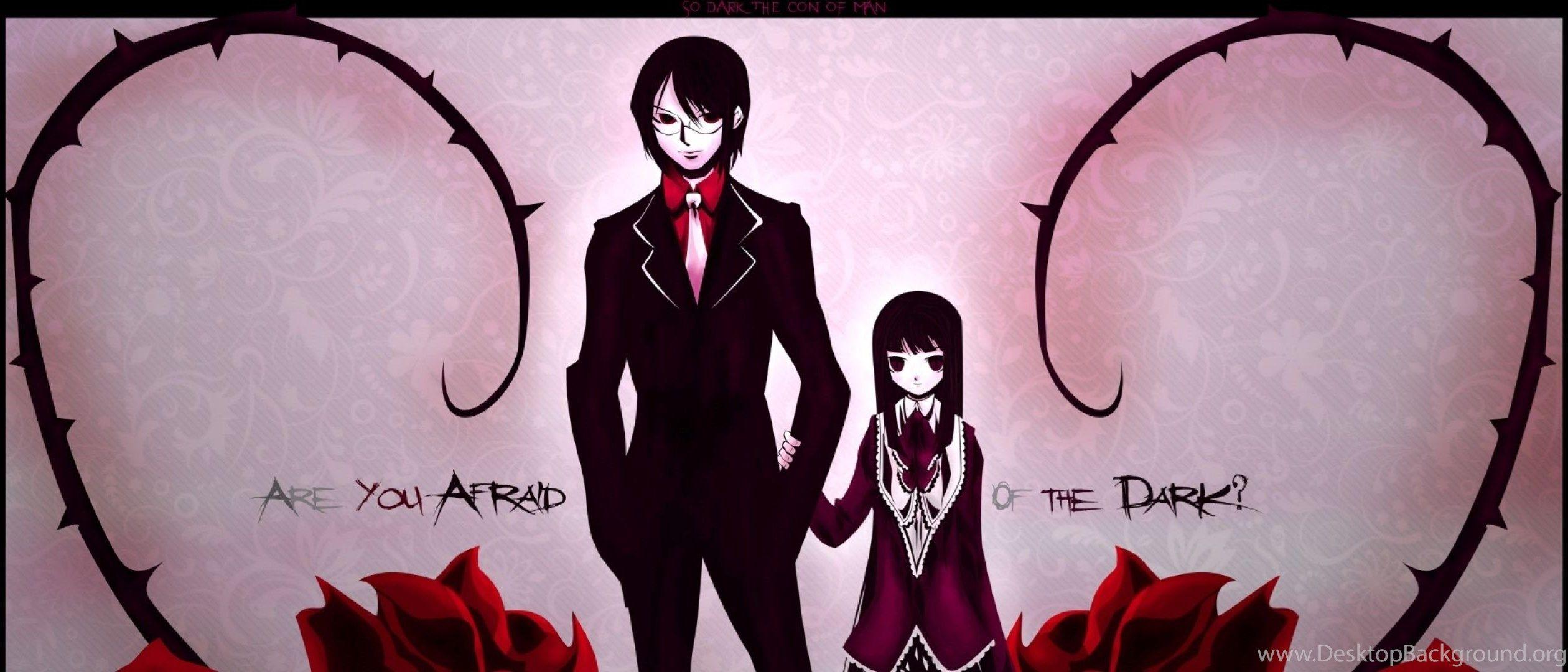 2520x1080 Download Wallpaper 2560x1080 Boy, Dark Anime, Girl, Rose. Desktop Background