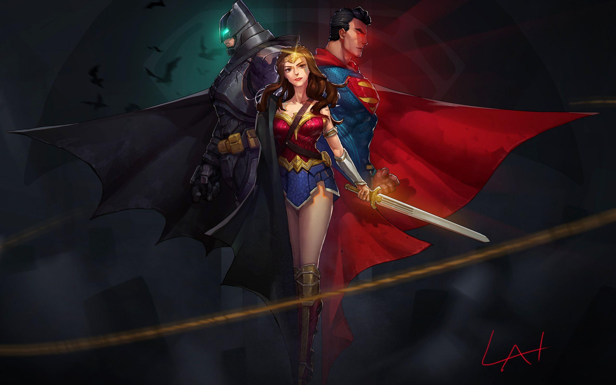 2560x1600 Download 2560x1600 wallpaper fanart, justice league, guardian, superheroes, wonder woman, batman, superman, dual wide, widescreen 16: widescreen, 2560x1600 HD image, background, 22522