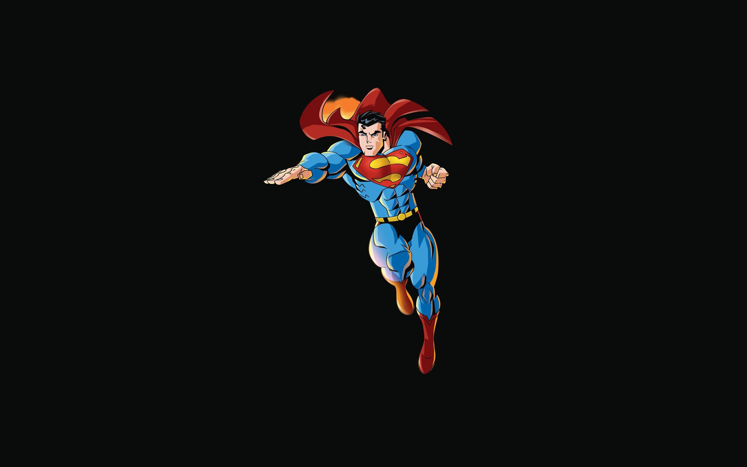 2560x1600 Download Superman, superhero, dc comics, dark & black, minimal, artwork wallpaper, 2560x Dual Wide, Widescreen 16: Widescreen
