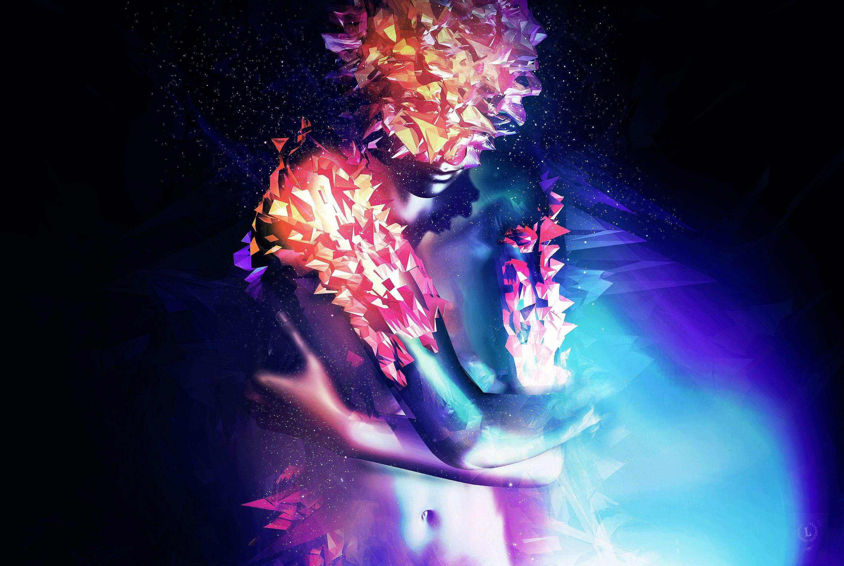 2823x1891 #Colorful, #Neon, #Fantasy, #Myth, #Artwork. Mocah.org HD Desktop Wallpaper