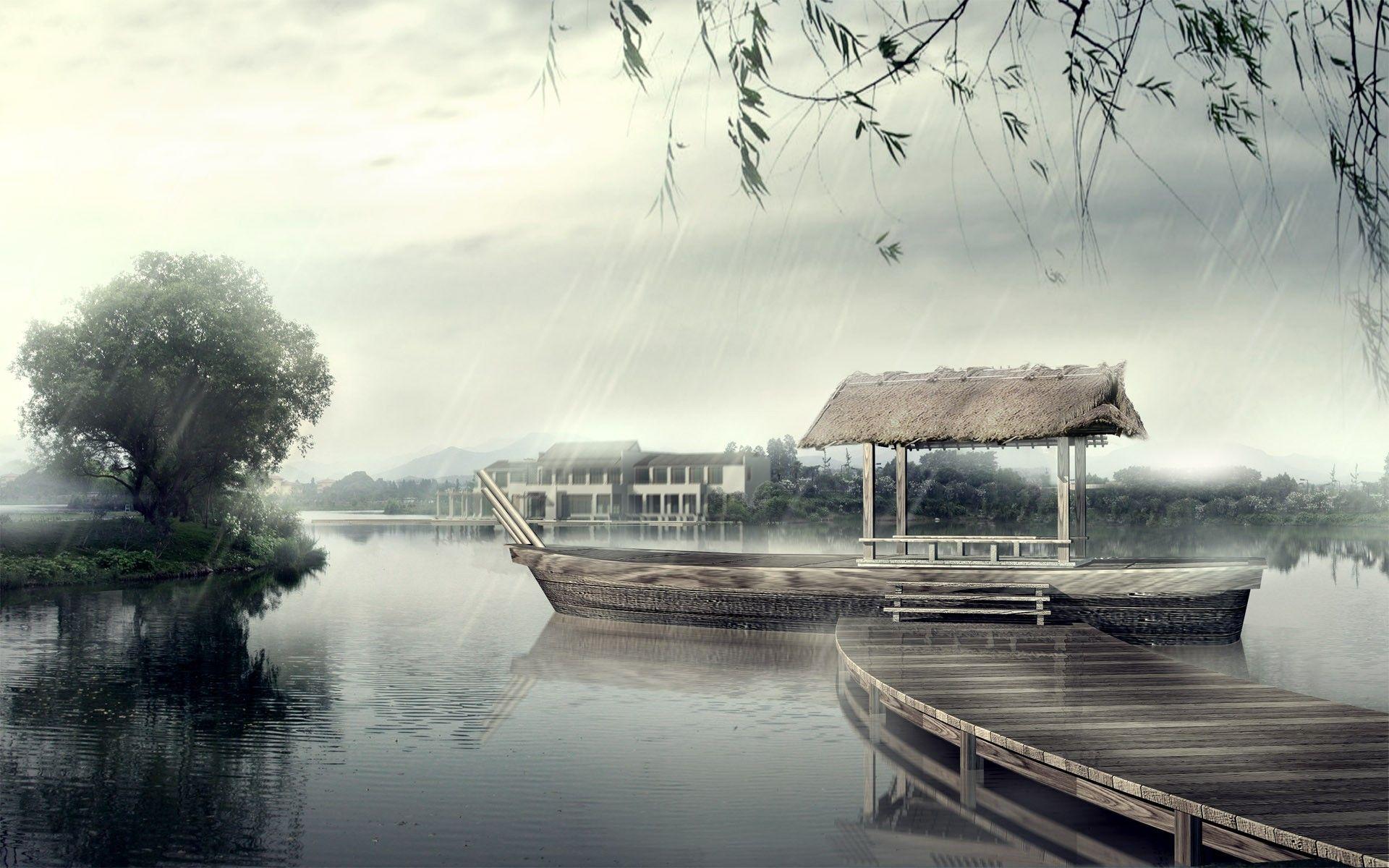 1920x1200 Rainy Fall Wallpaper