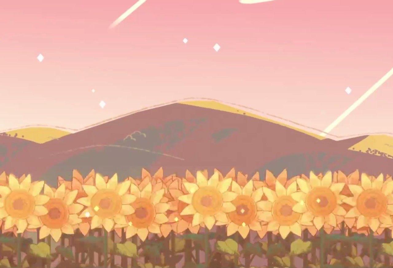1280x874 Steven universe sunflowers background wallpaper aesthetic pink yellow brown gold light sun. Steven universe wallpaper, Steven universe background, Steven universe