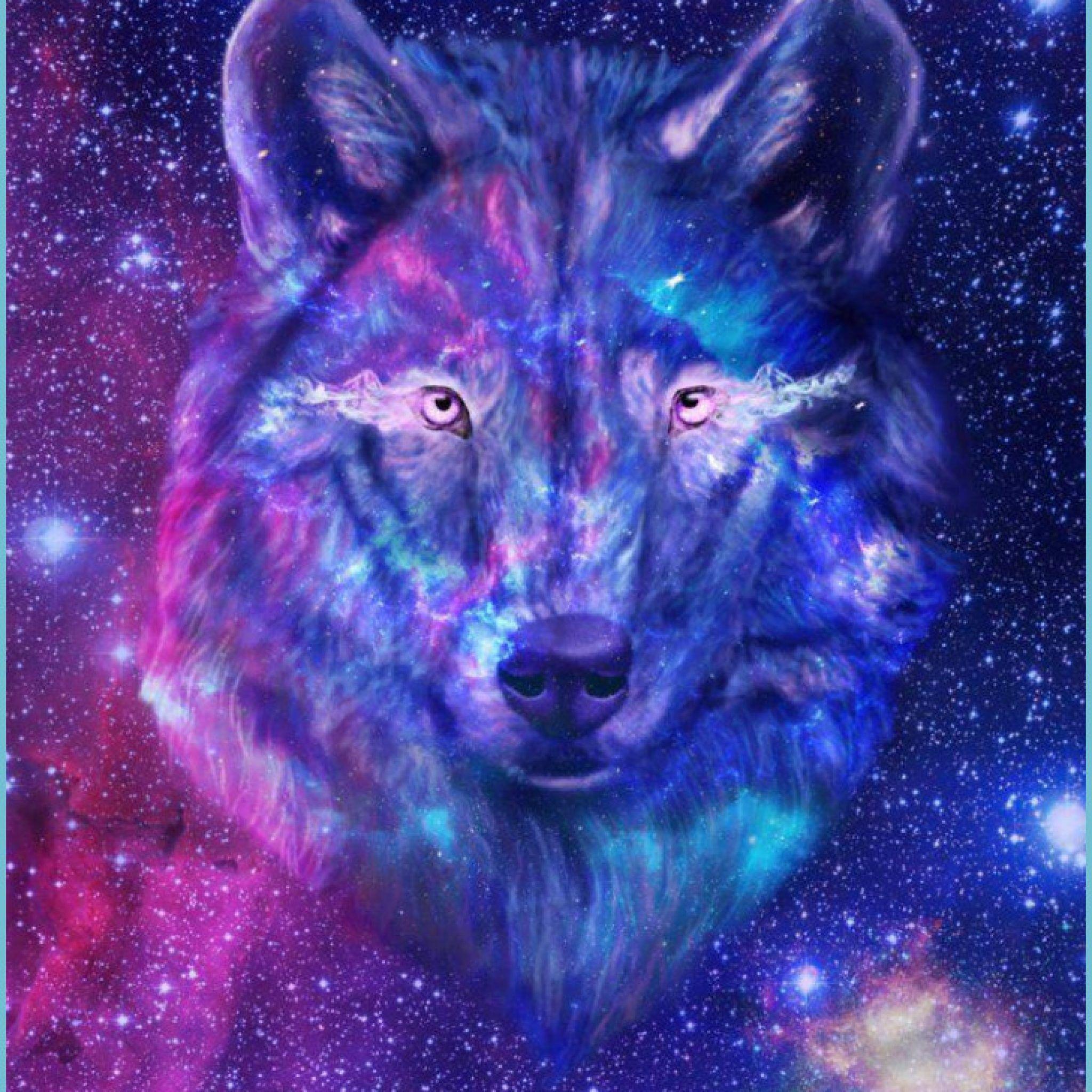 Yellow, red, and blue wolf graphic 4K wallpaper download