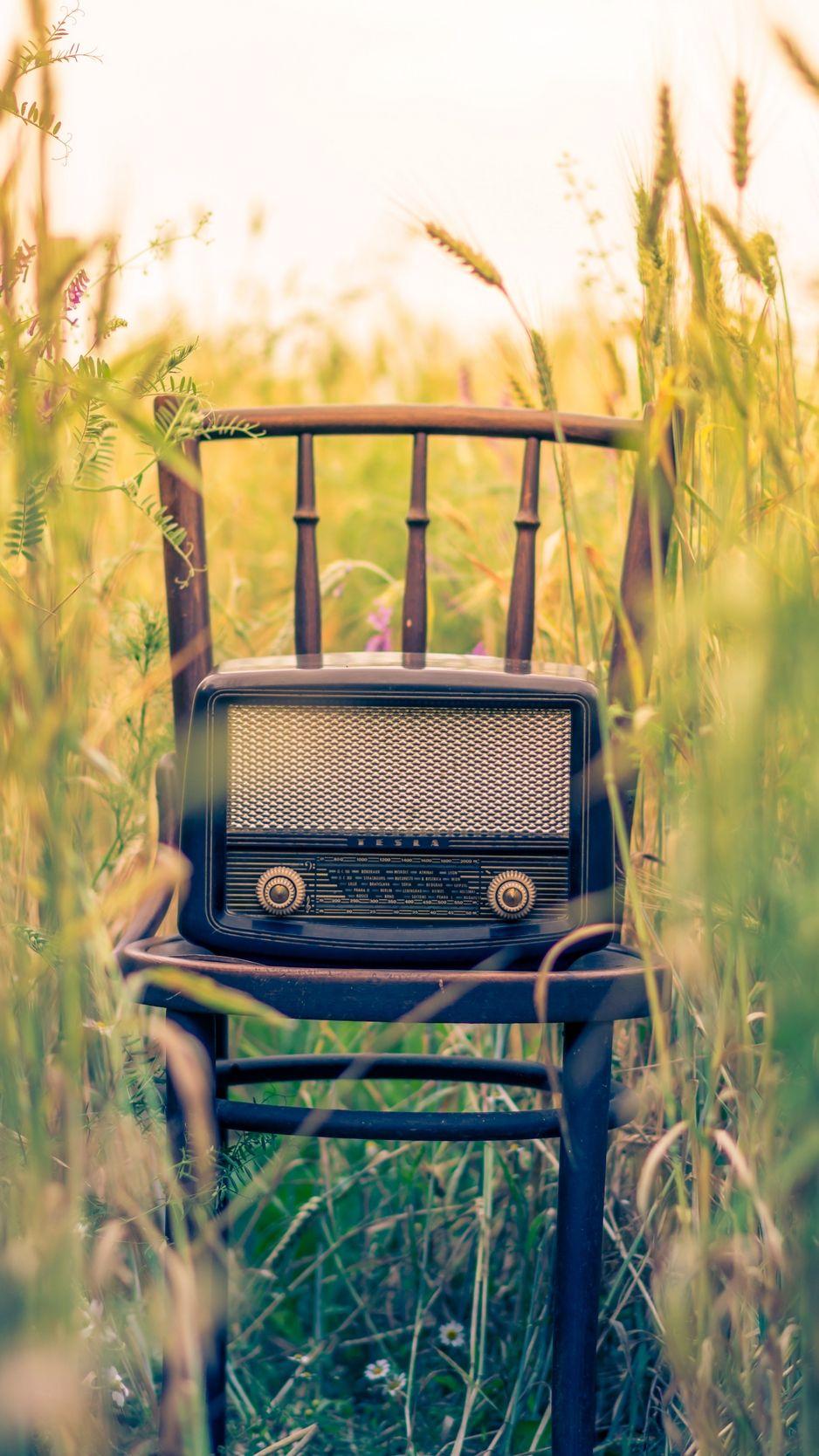 938x1668 Wallpaper Radio, Chair, Grass, Blur HD Wallpaper iPhone 7 Wallpaper & Background Download