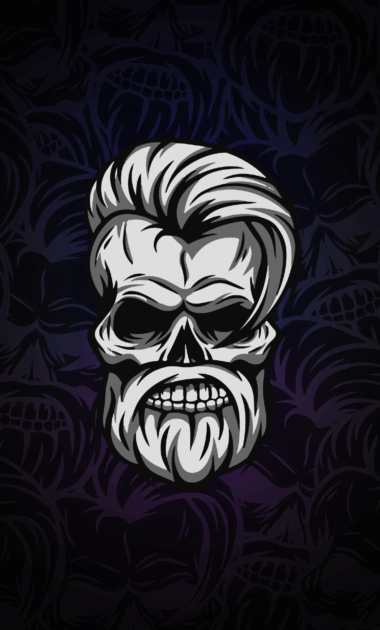 1280x2120 Beard Skull Wallpaper & Background Download