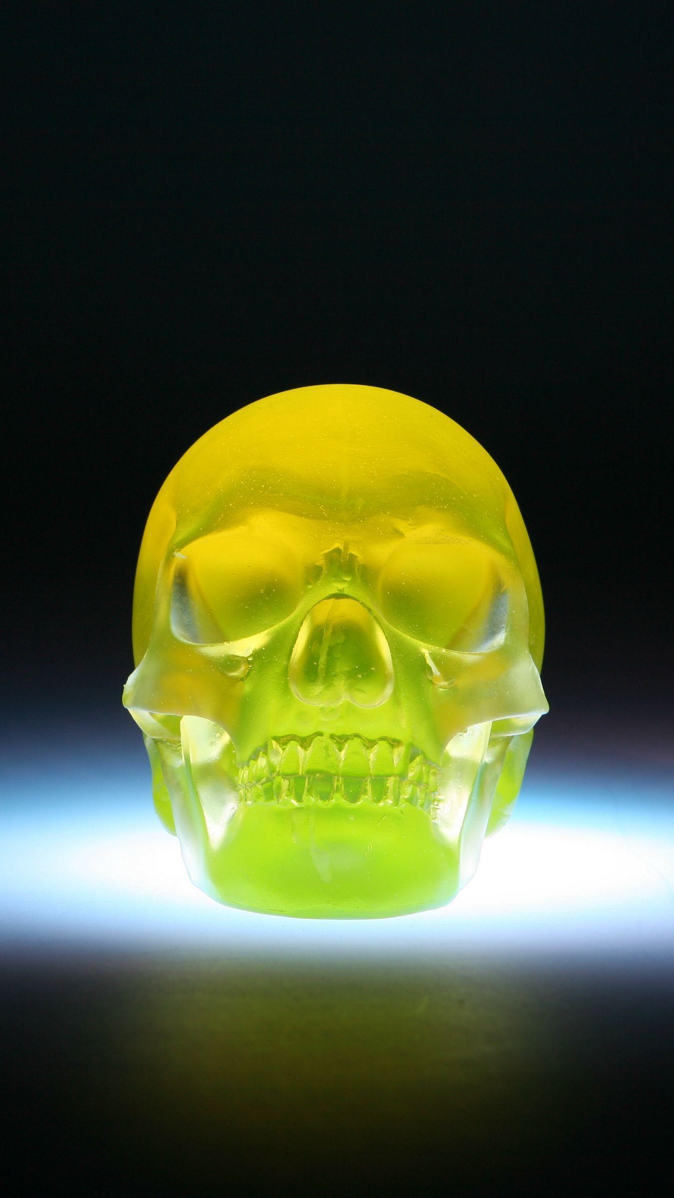 1350x2400 Download wallpaper 1350x2400 skull, 3D model, yellow iphone 8+/7+/6s+/for parallax HD background