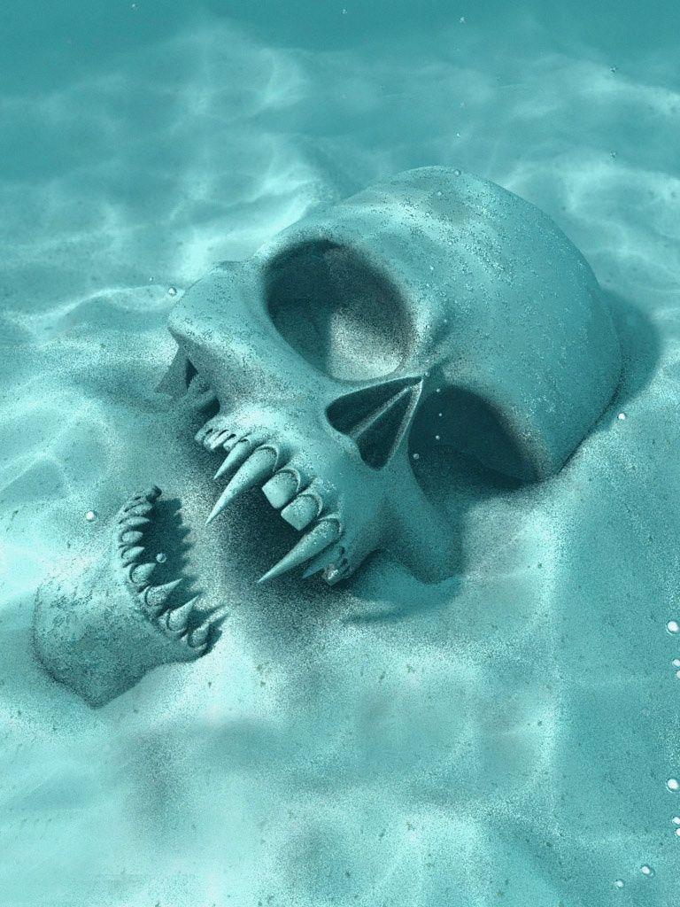 768x1024 3D Abstract Skull 3D IPhone HD Wallpaper Free