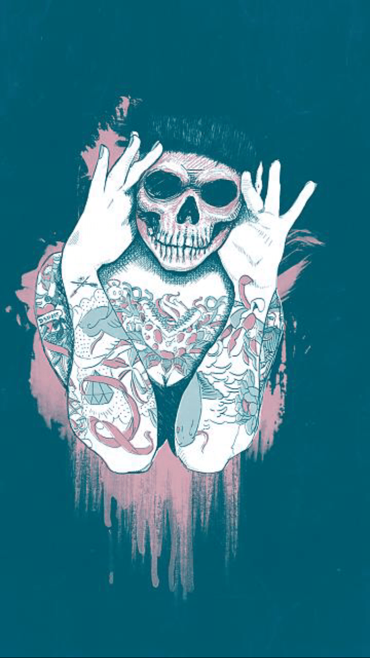 750x1334 iPhone Sugar Skull Background HD Wallpaper
