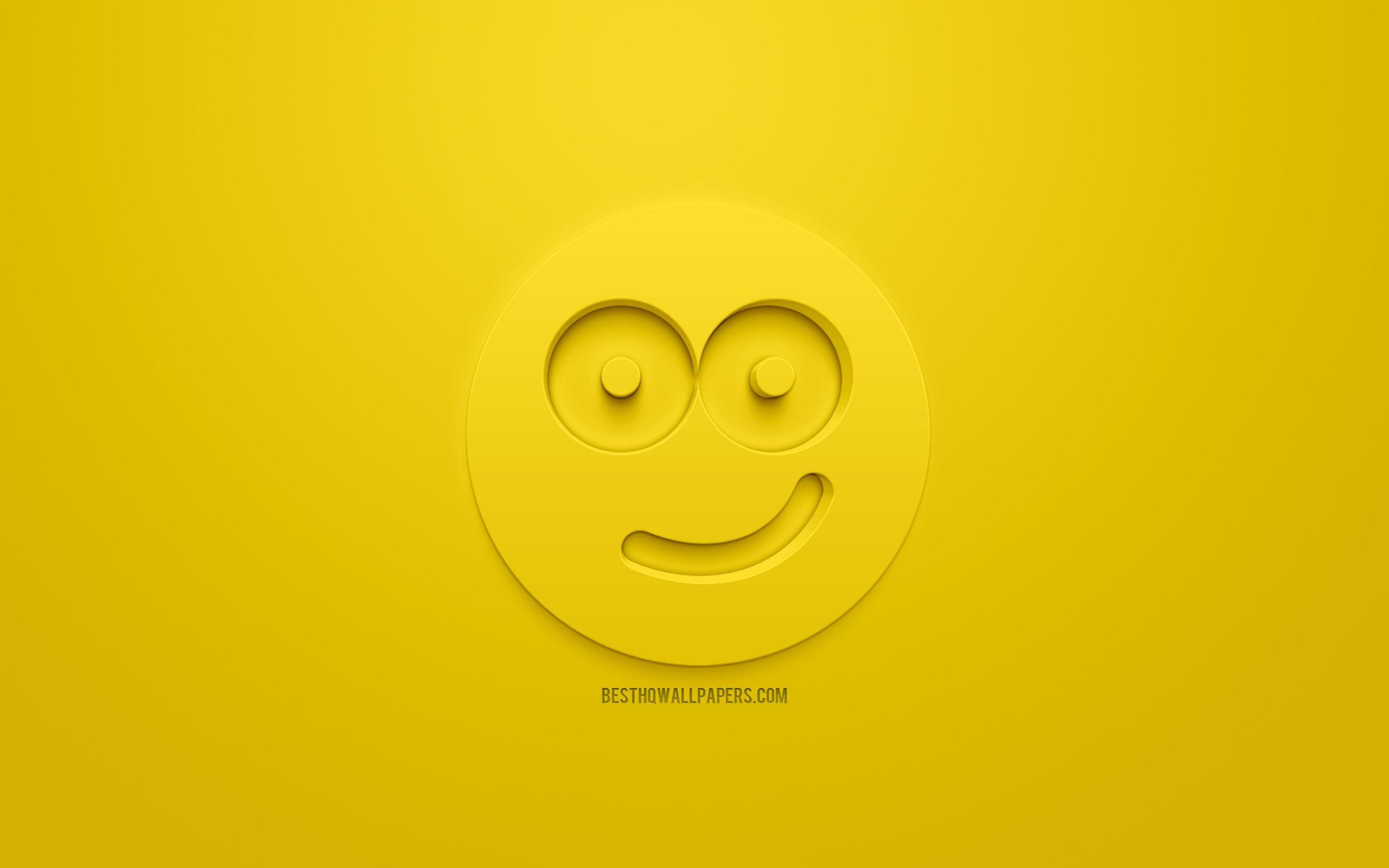 2560x1600 Smiling 3D Icon, Smiling Faces Icon, 3D Art, Emotions HD Wallpaper