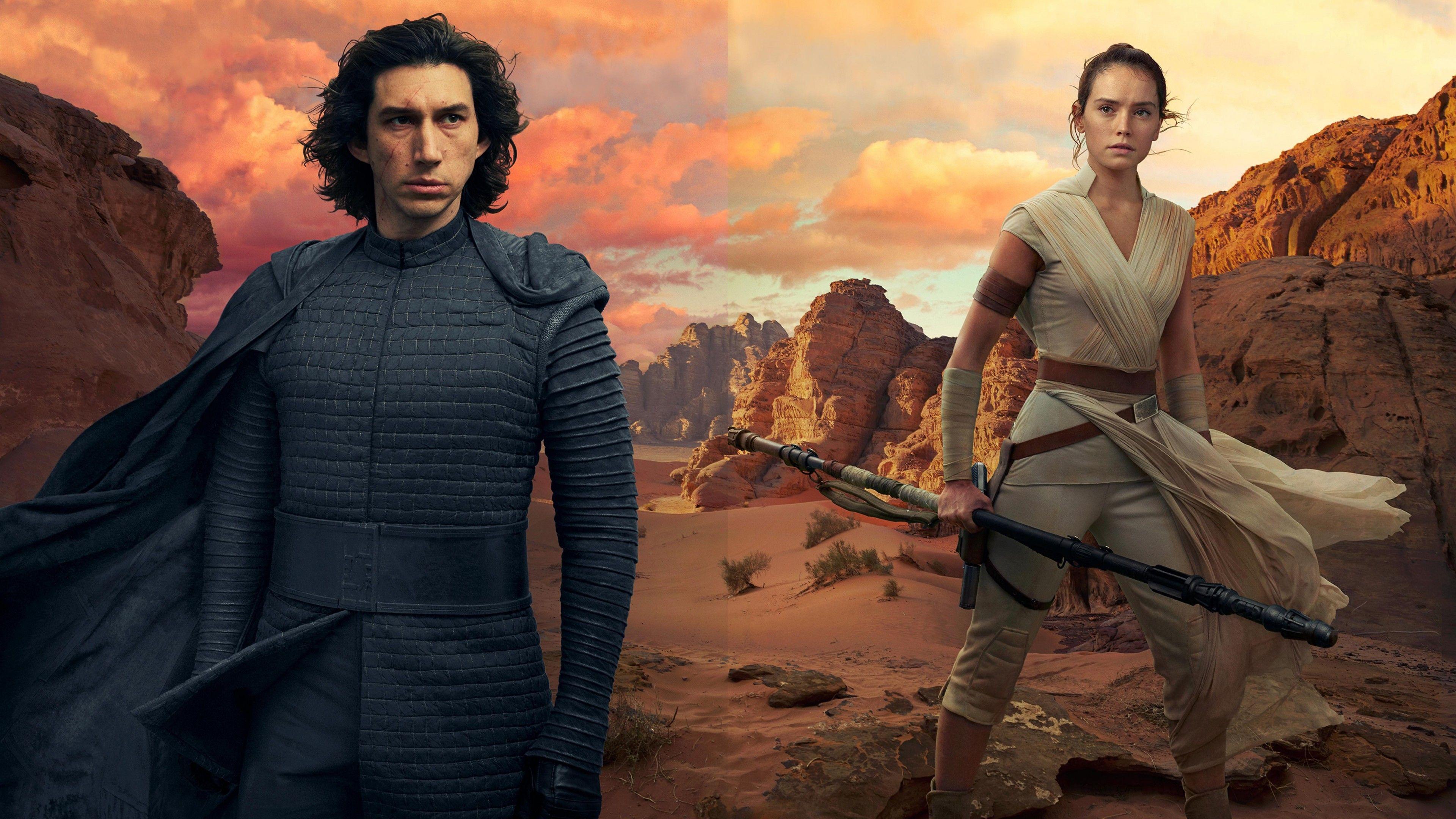 3840x2160 Wallpaper Star Wars: The Rise of Skywalker, Adam Driver, Daisy Ridley, 5K, Movies
