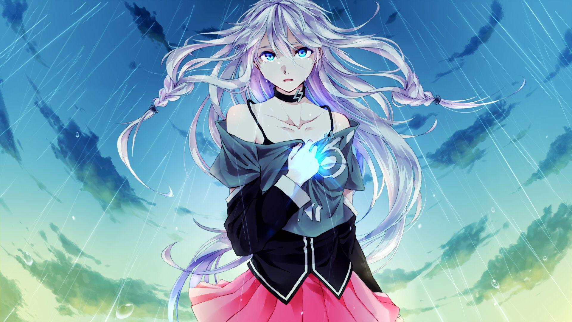 Female anime character on blue background IA Vocaloid Hatsune Miku  Megurine Luka anime girl transparent background PNG clipart  HiClipart