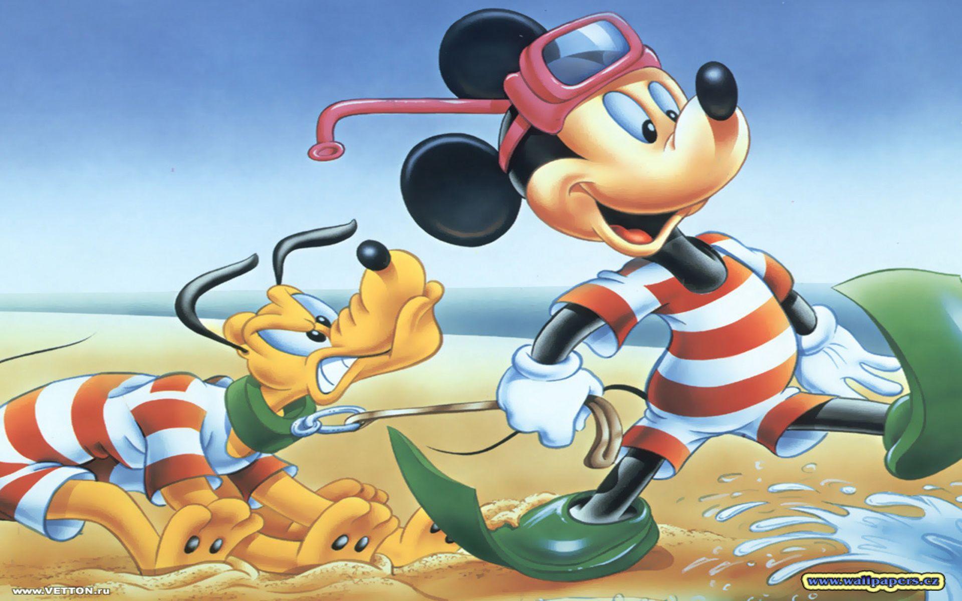 1920x1200 Mickey Mouse On The Beach Wallpaper