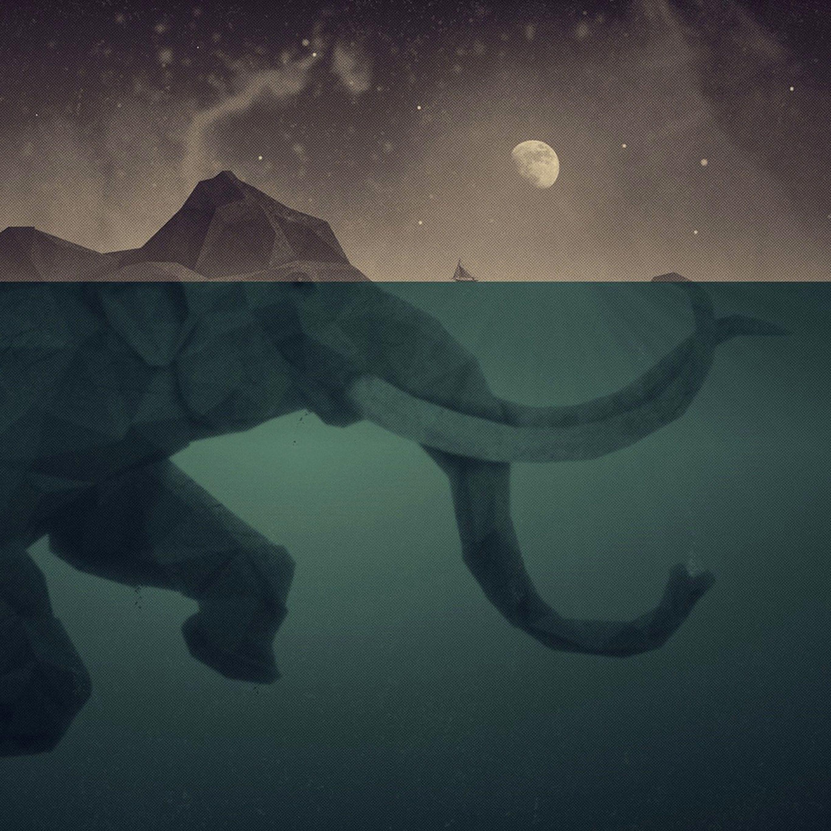 2732x2732 Wallpaper Elephant Illust Sea Swim Art Wallpaper