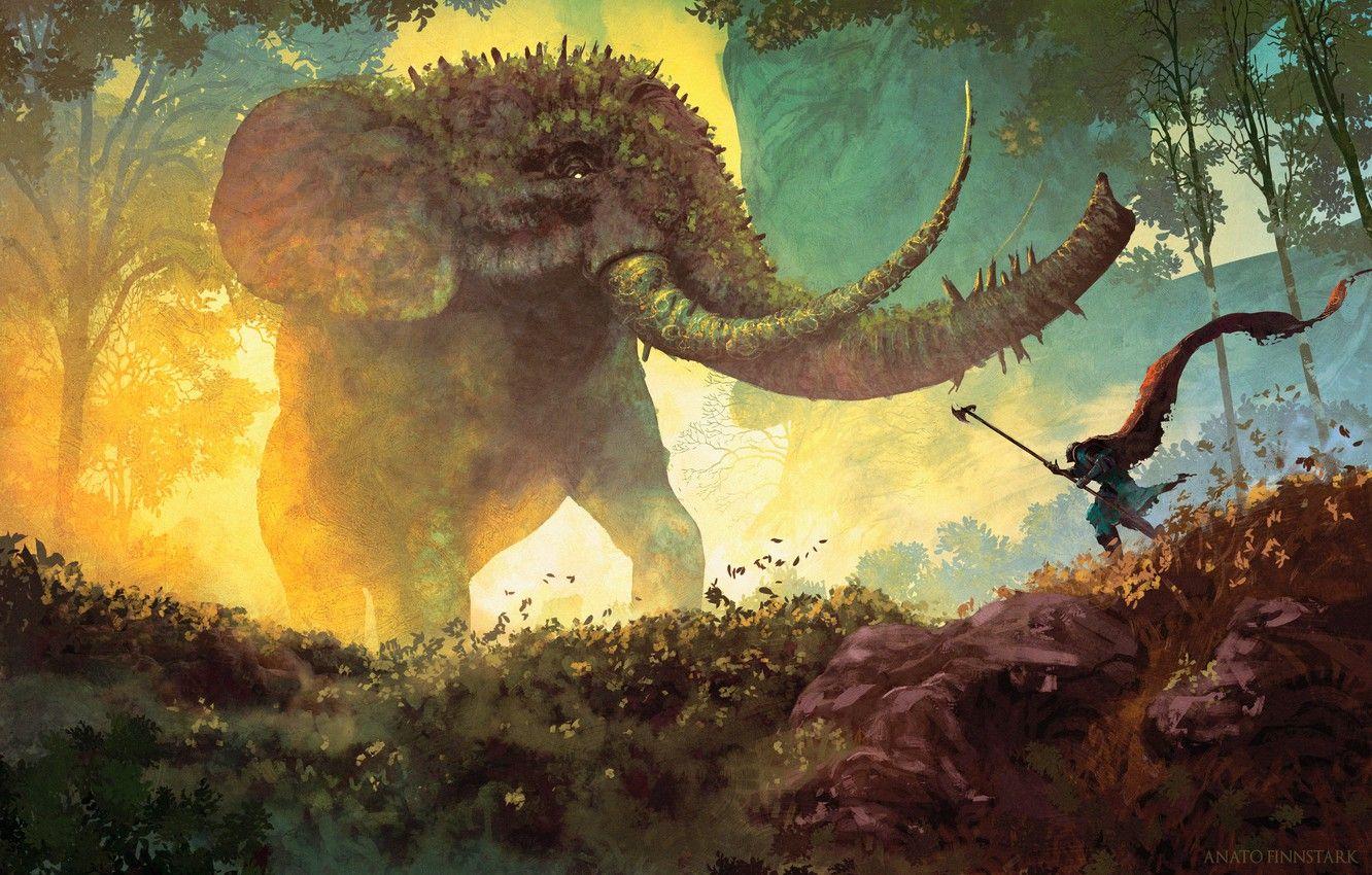 1332x850 Tacita Staci Picture: Elephant Painting Wallpaper