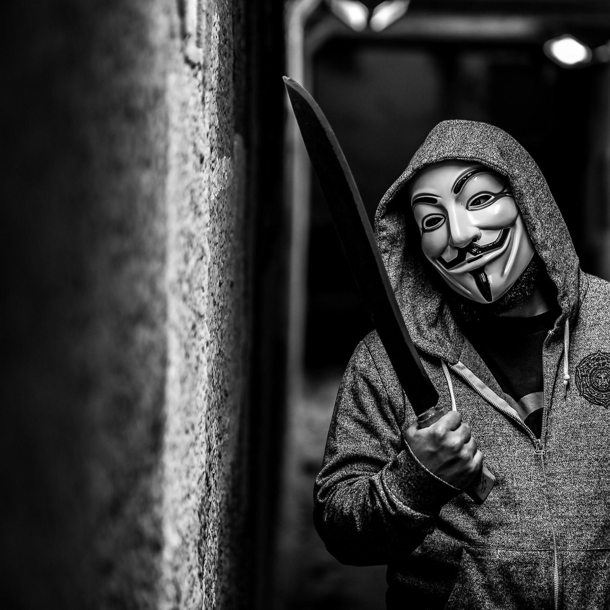 2048x2048 anonymous, guy fawkes mask, mask iPad Air Wallpaper, HD Man 4K Wallpaper, Image, Photo and Background