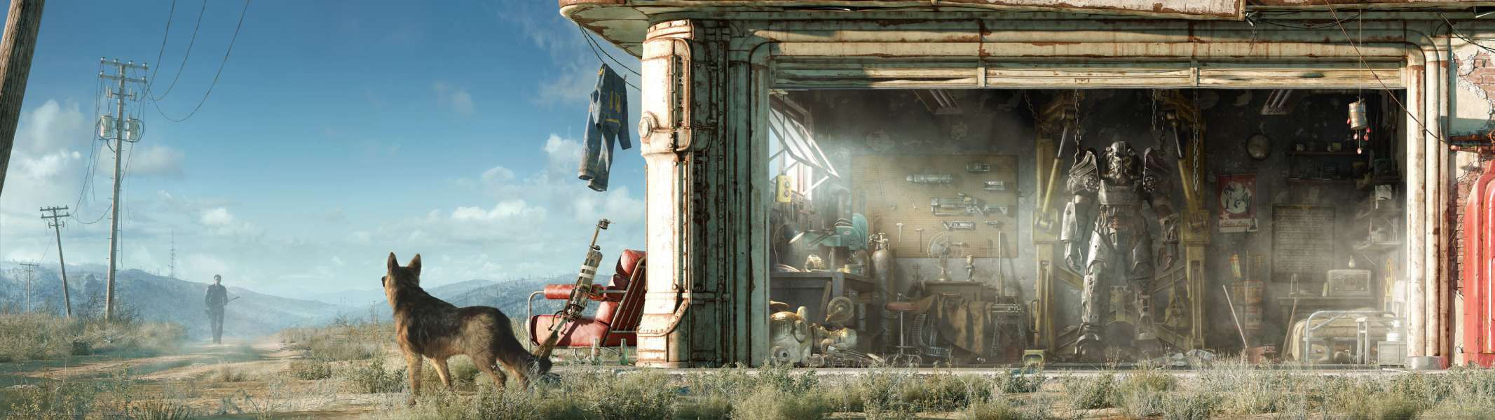 2133x600 Fallout 4 Dual Screen Wallpaper
