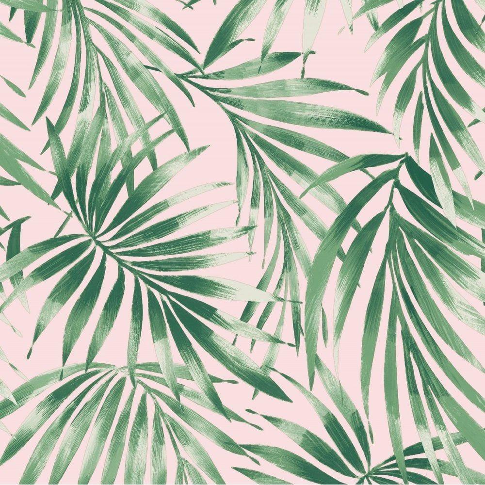 1000x1000 Pink Tropical Leaves Trail. Nature Inspired Wallpaper