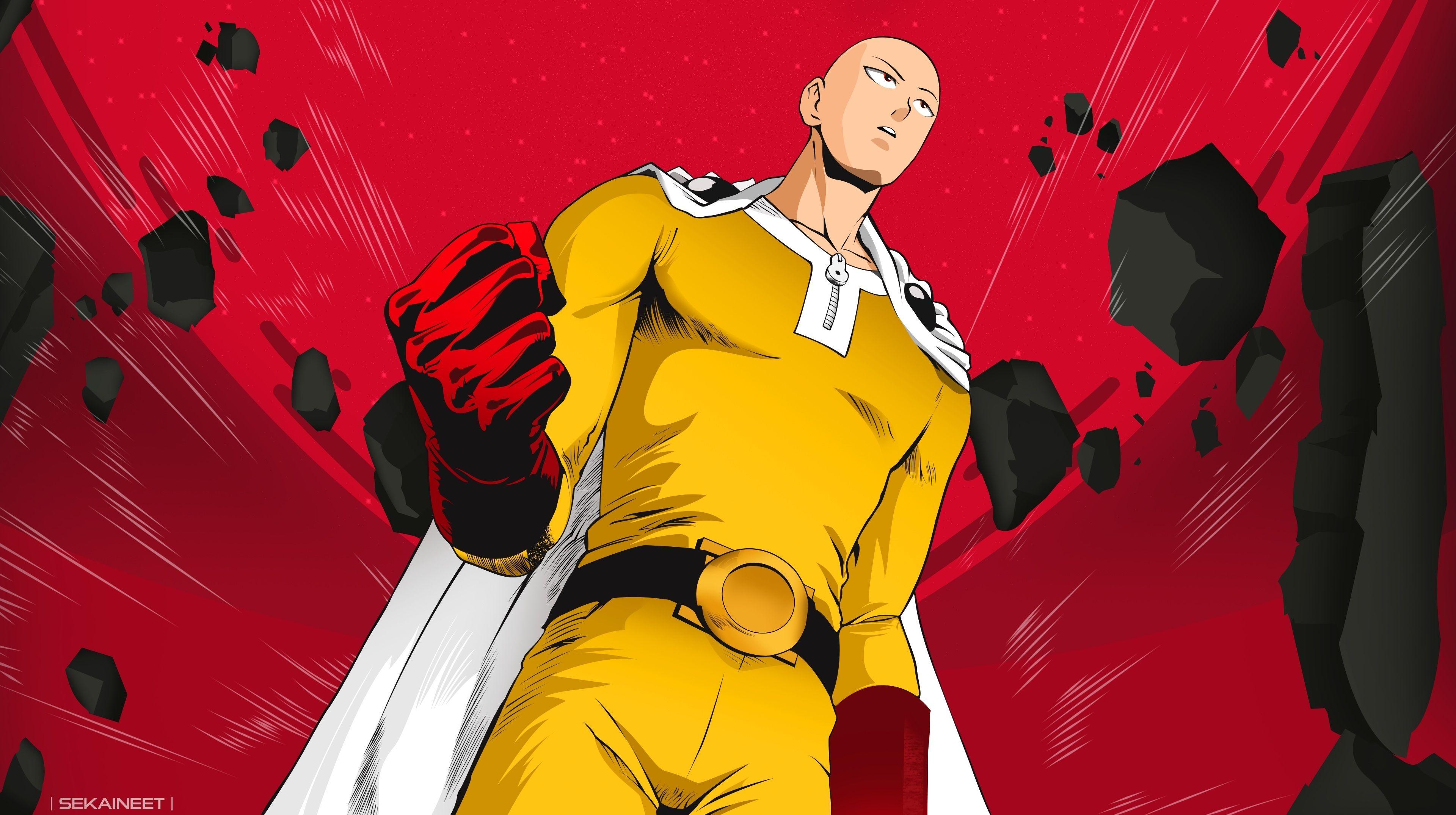 Download wallpaper 3840x2160 saitama, onepunch-man, anime, bald