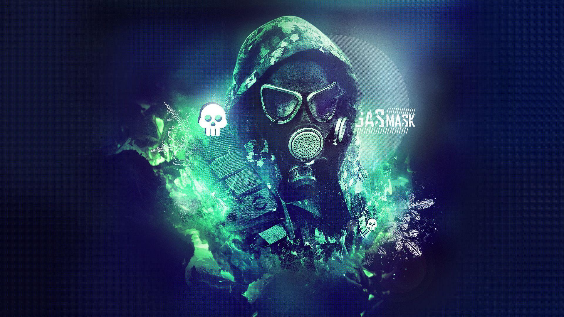 1920x1080 Dubstep Gas Mask Wallpaper
