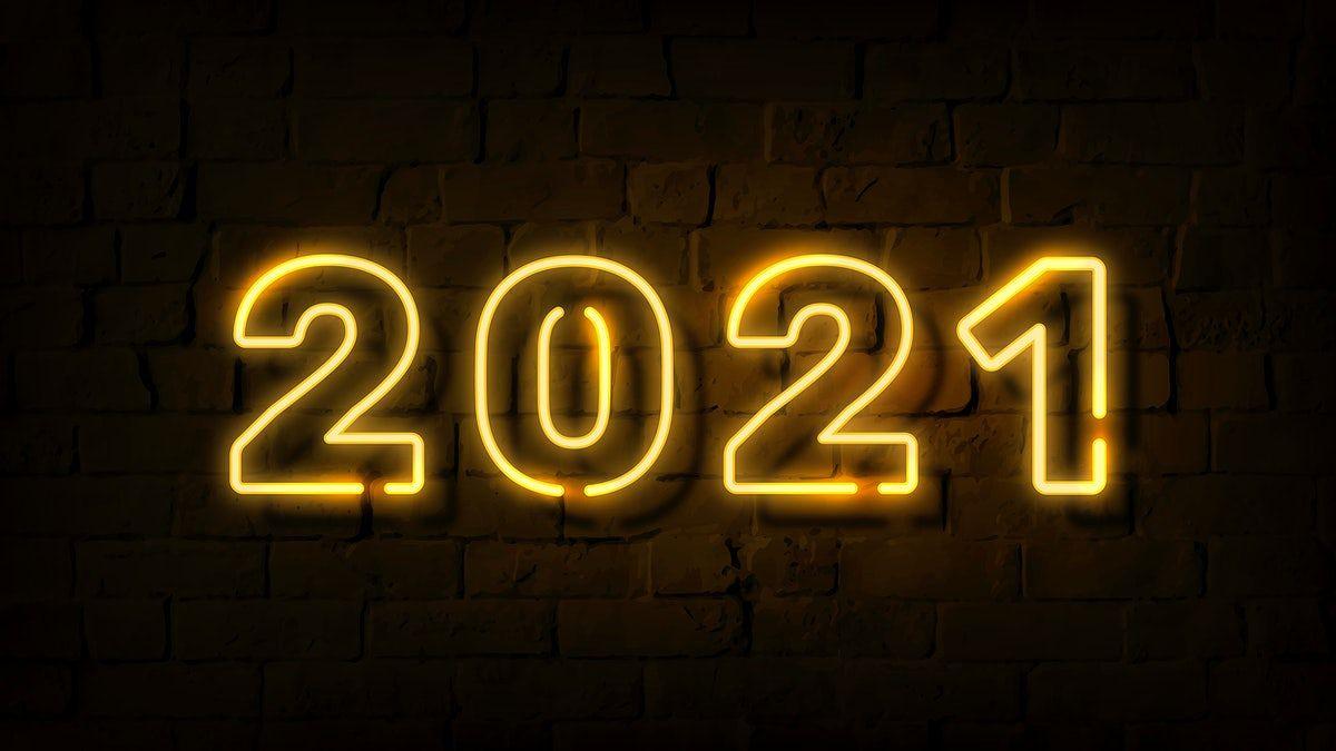 1200x675 Happy New Year yellow neon wallpaper. Royalty free vector