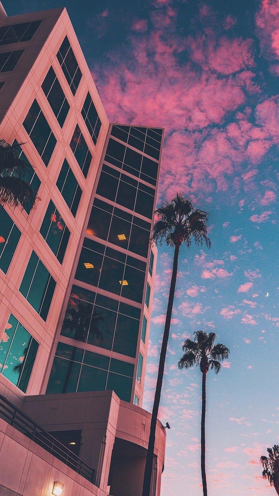 1080x1920 Pink high rise #citywallpaper. Pink wallpaper background, Blue wallpaper iphone, Aesthetic iphone wallpaper